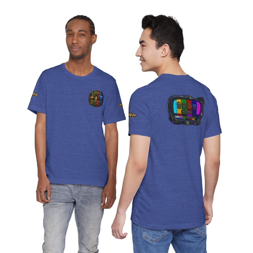 I Survived 2020 — "No Signal" Test Pattern Tee Alien Broadcast Finale Summer Premiere Unisex Jersey Short Sleeve Tee