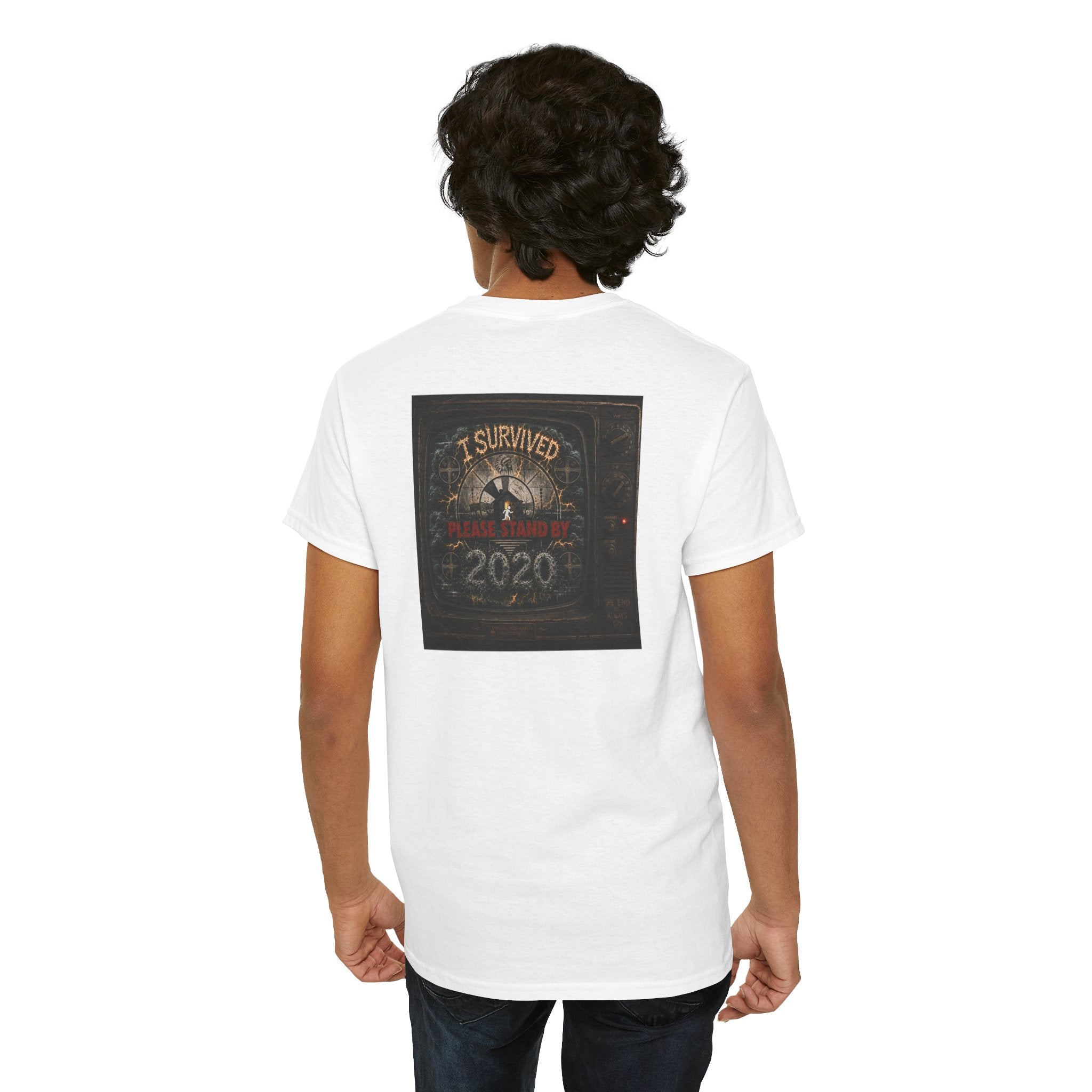 I Survived 2020 — "Please Stand By" Test Pattern Tee Summer Premier Unisex Heavy Cotton Tee
