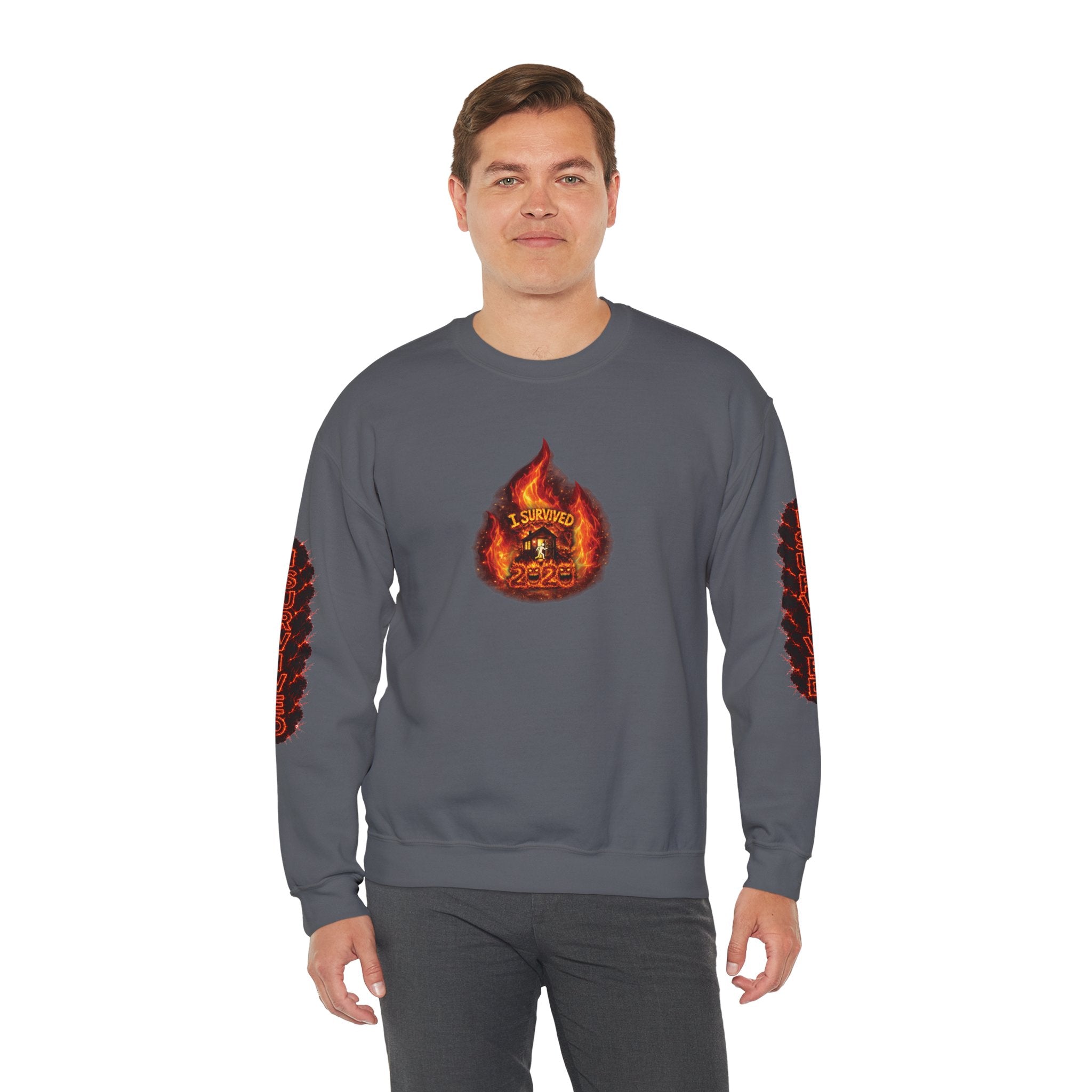 I Survived 2020 — WILDFIRES S2:E4: Director's Cut "Western U.S. Wildfire Season" Memorial Unisex Heavy Blend™ Crewneck Sweatshirt