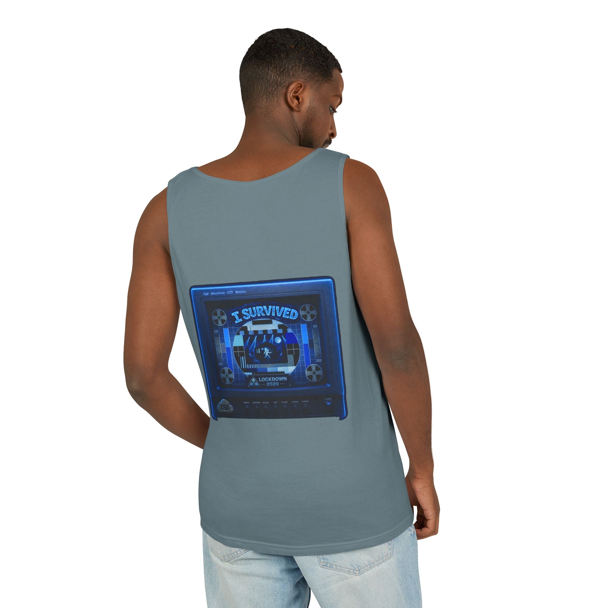 I Survived 2020 — "Please Stand By" Test Pattern Tee Lockdown Special Edition Summer Exclusive Unisex Garment-Dyed Tank Top