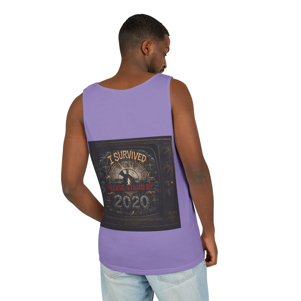 I Survived 2020 — "Please Stand By" Test Pattern Tee Summer Premier  Unisex Garment-Dyed Tank Top