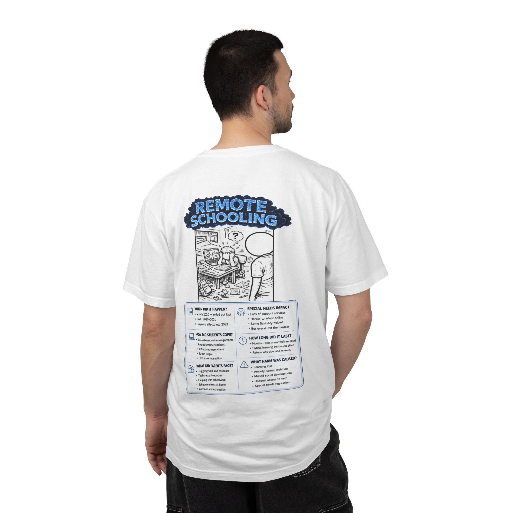 I Survived 2020 —  LOCKDOWN S3:E3: Director's Cut "Remote Schooling" Unisex Garment-Dyed T-shirt