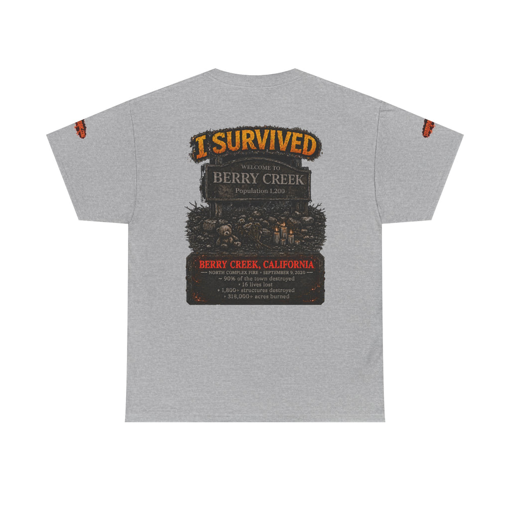 I Survived 2020 — Director's Cut S2:E1 "Berry Creek" | Wildfire Edition Memorial Unisex Heavy Cotton Tee (SPECIAL EDITION)