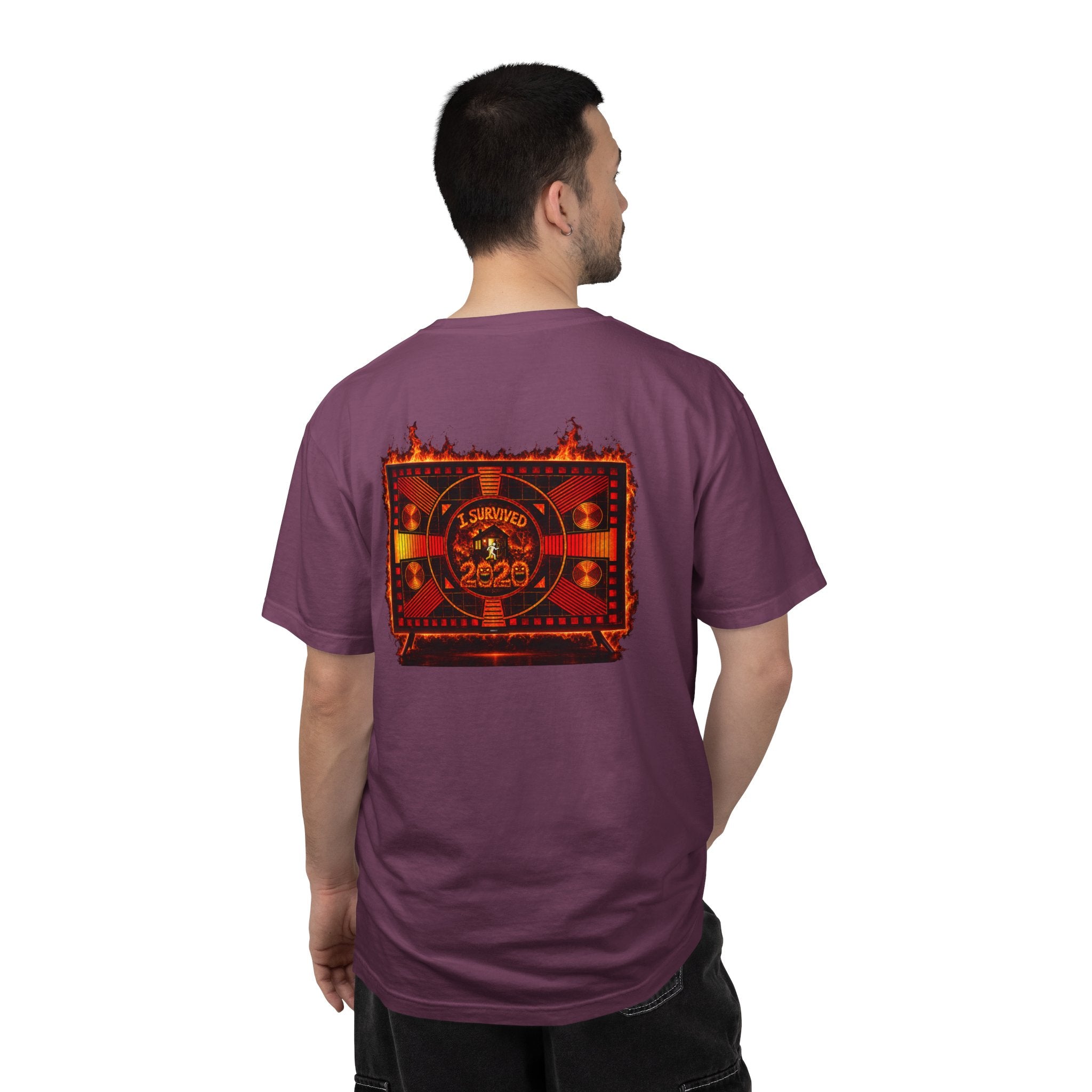 I Survived 2020 — "Please Stand By" Test Pattern Tee Wildfire Signal Edition Summer Premiere Unisex Garment-Dyed T-shirt