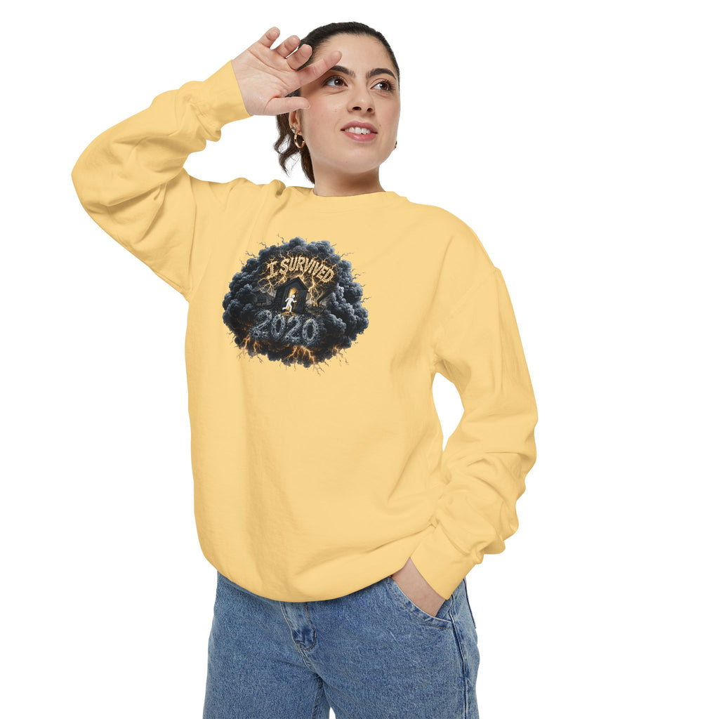 I Survived 2020 — Original PILOT Design: Director's Cut Unisex Garment-Dyed Sweatshirt
