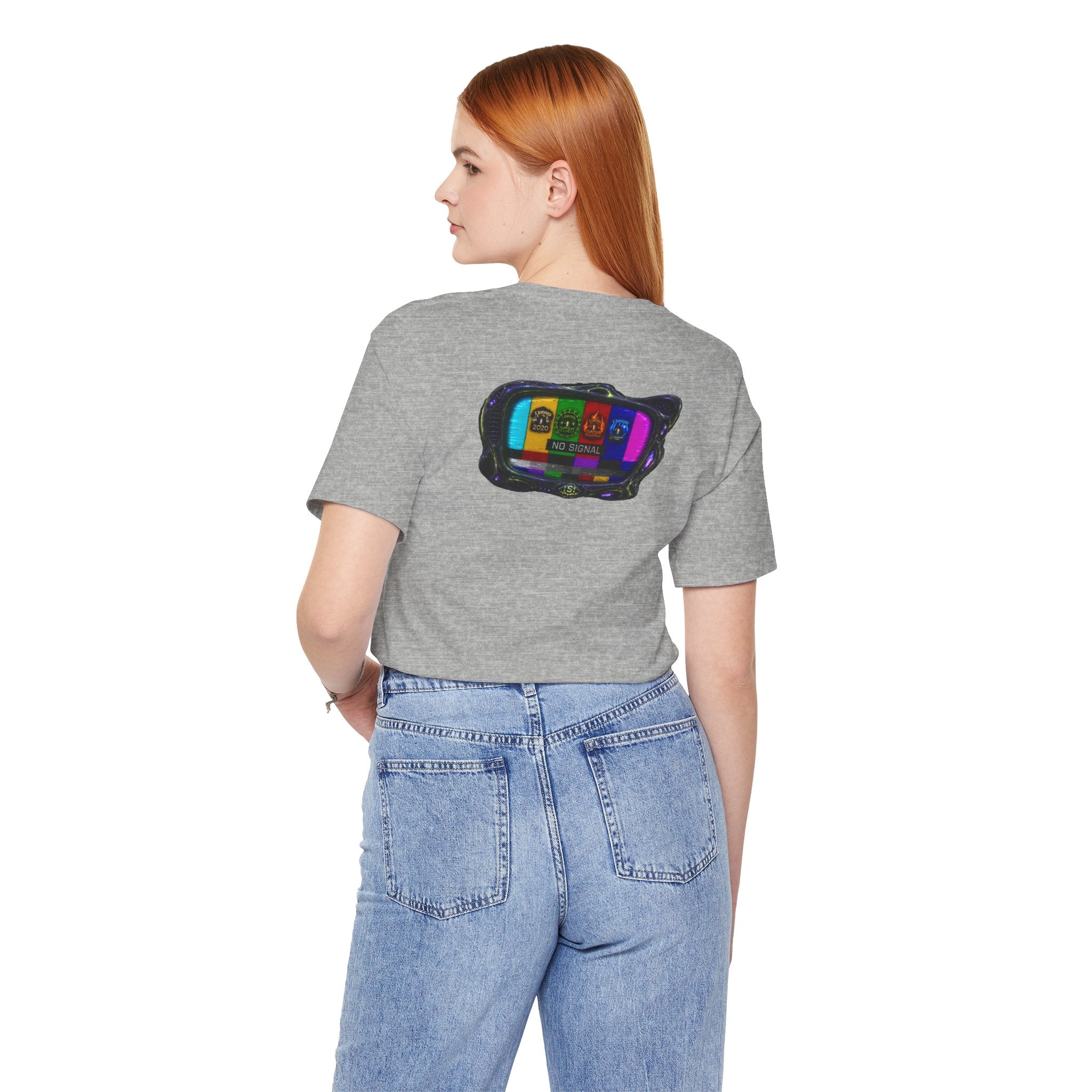 I Survived 2020 — "No Signal" Test Pattern Tee Alien Broadcast Finale Summer Premiere Unisex Jersey Short Sleeve Tee