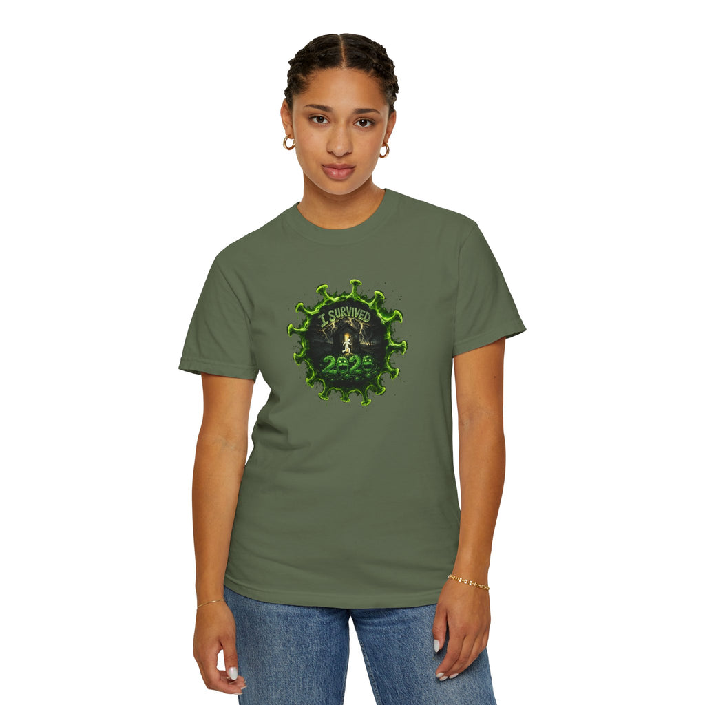 I Survived 2020 — PANDEMIC S1:E4: Director's Cut "Mask Madness" Unisex Garment-Dyed T-shirt
