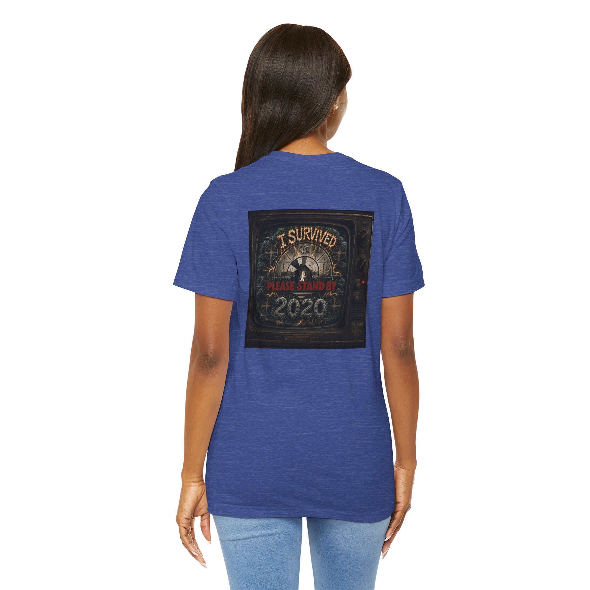 I Survived 2020 — "Please Stand By" Test Pattern Tee Summer Premier Unisex Jersey Short Sleeve Tee