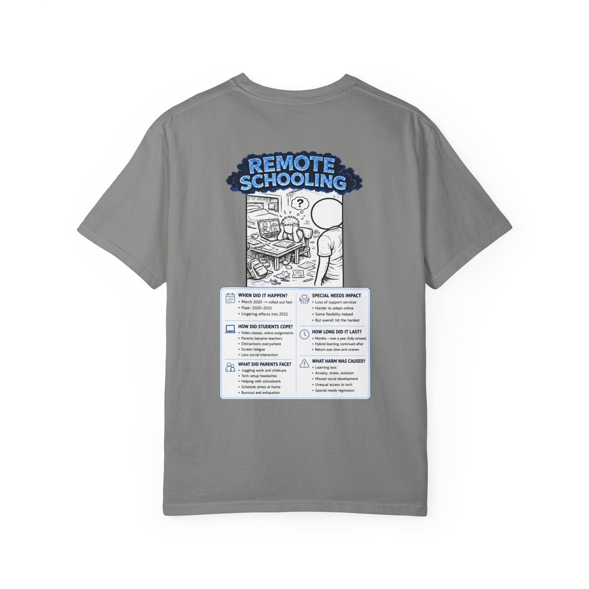 I Survived 2020 —  LOCKDOWN S3:E3: Director's Cut "Remote Schooling" Unisex Garment-Dyed T-shirt