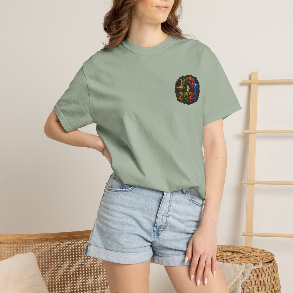 I Survived 2020 — "No Signal" Test Pattern Tee Alien Broadcast Finale Summer Premiere Unisex Garment-Dyed T-shirt