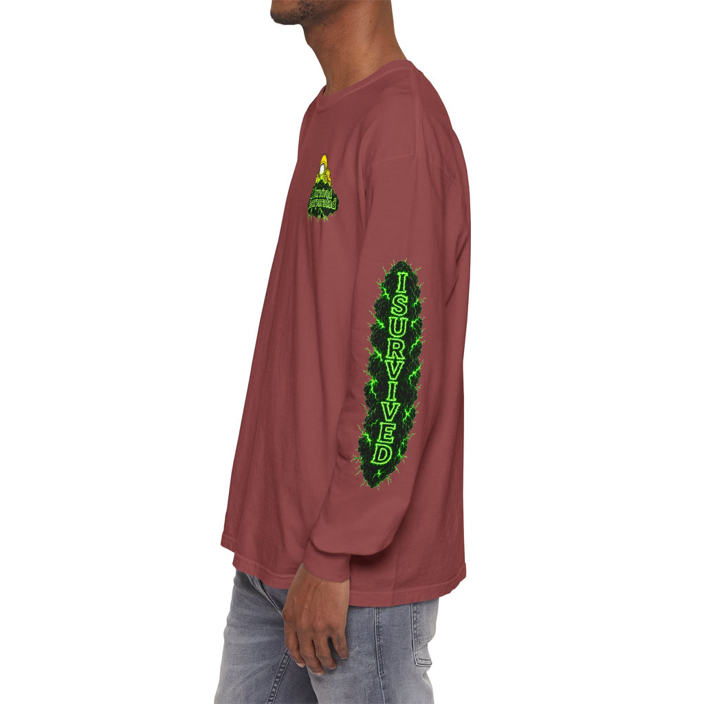 I Survived 2020 — "Please Stand By" Test Pattern Toxic Signal Tee Special Edition Summer Premiere Unisex Garment-Dyed Long Sleeve T-Shirt