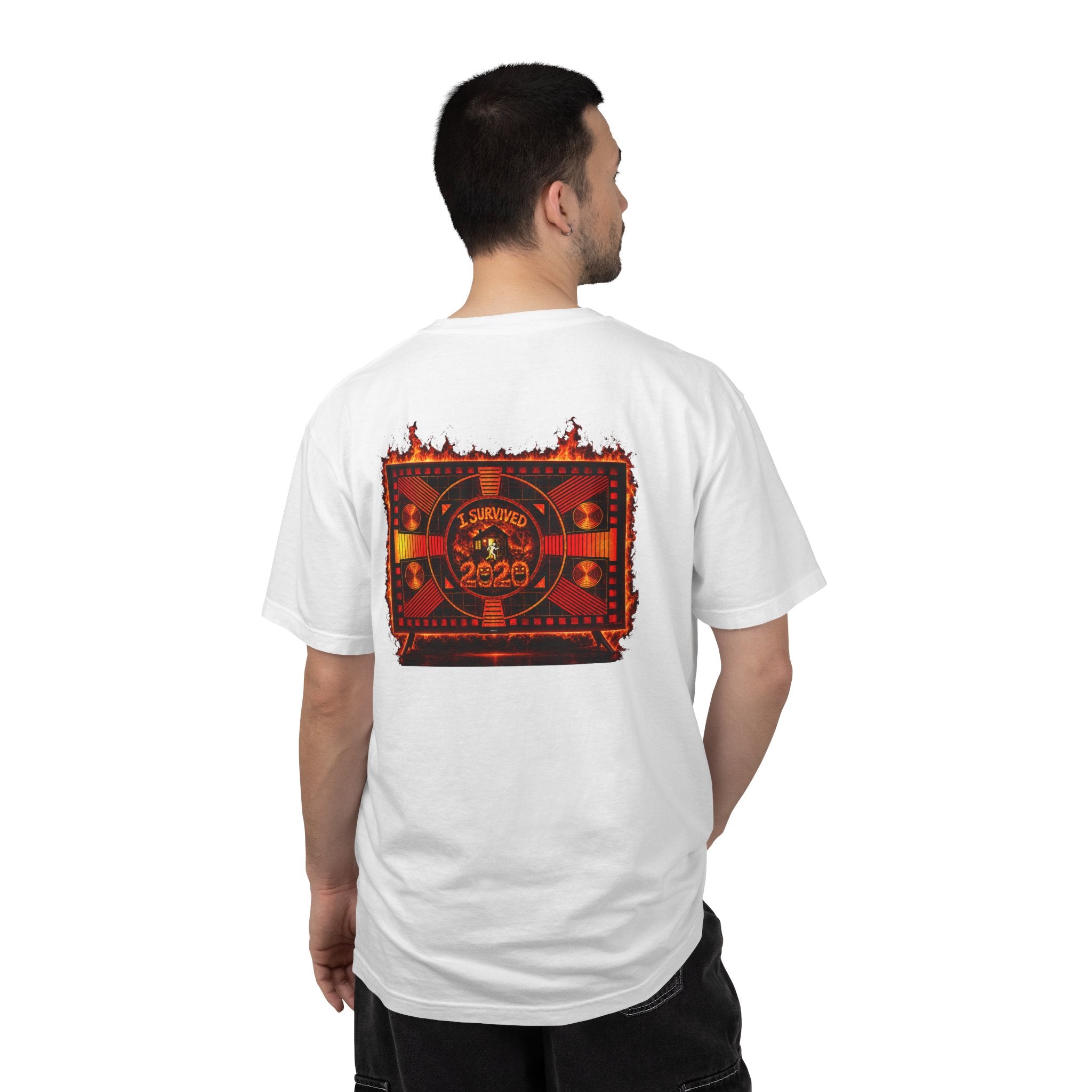 I Survived 2020 — "Please Stand By" Test Pattern Tee Wildfire Signal Edition Summer Premiere Unisex Garment-Dyed T-shirt