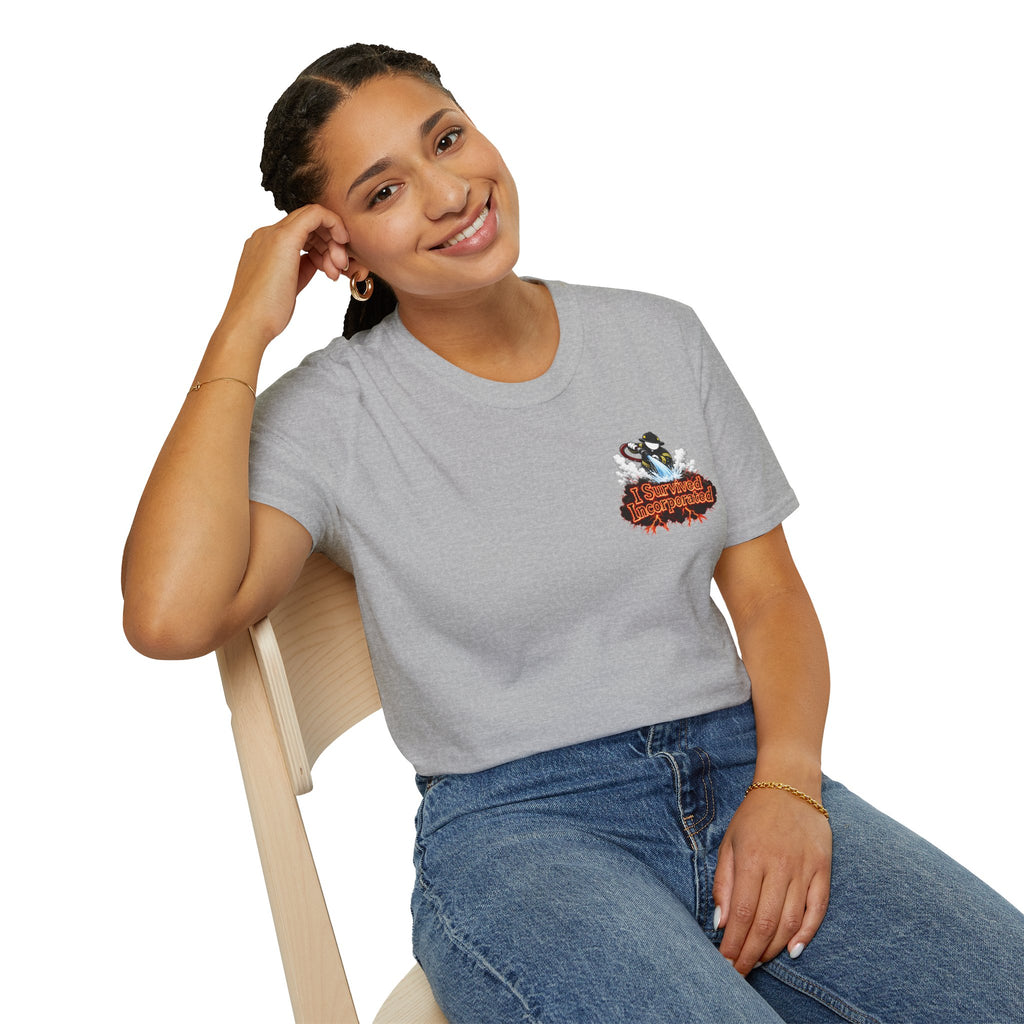 I Survived 2020 — "Please Stand By" Test Pattern Tee Wildfire Signal Edition Summer Premiere Unisex Softstyle T-Shirt