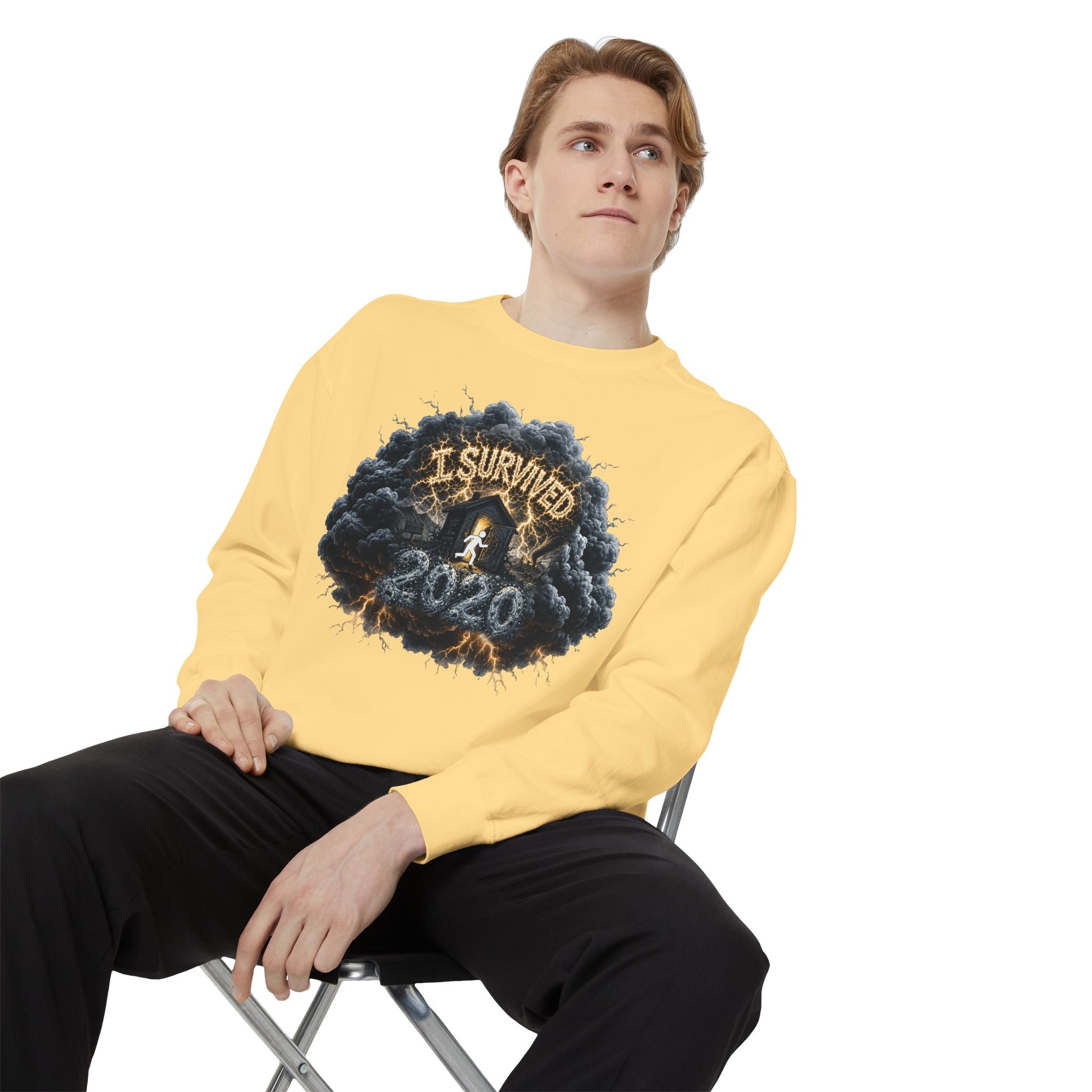 I Survived 2020 — Director's Cut Original Design Teaser Sweatshirt | Season 1 Premiere Drop Unisex Garment-Dyed Sweatshirt