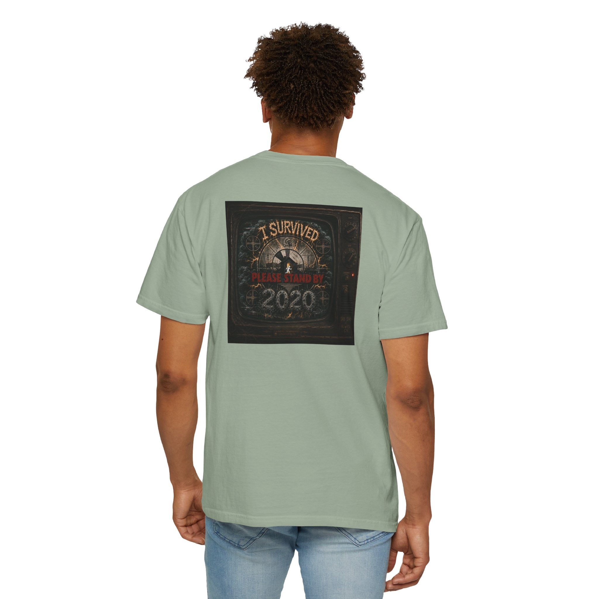I Survived 2020 — "Please Stand By" Test Pattern Tee Summer Premier Unisex Garment-Dyed T-shirt