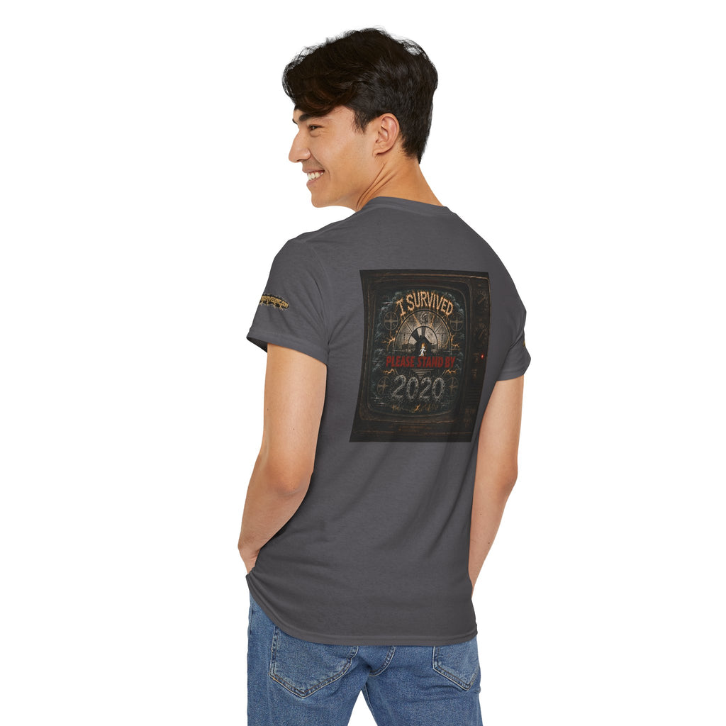 I Survived 2020 — "Please Stand By" Test Pattern Tee Special Edition Summer Premier Unisex Heavy Cotton Tee