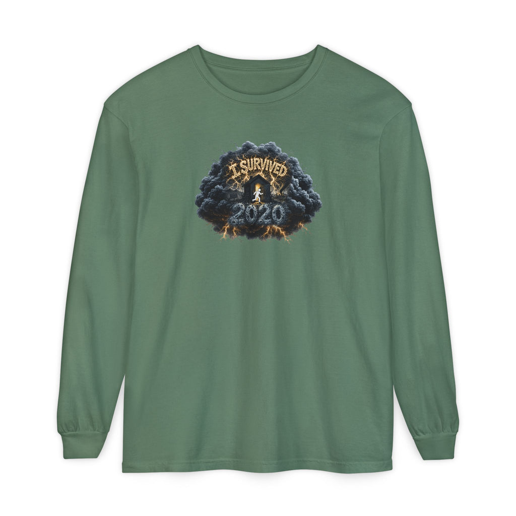 I Survived 2020 — Original PILOT Design: Director's Cut Unisex Garment-Dyed Long Sleeve T-Shirt