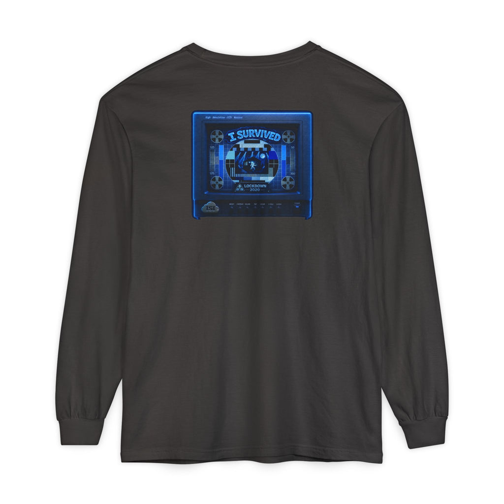 I Survived 2020 — "Please Stand By" Test Pattern Tee Lockdown Edition Summer Exclusive Unisex Garment-Dyed Long Sleeve T-Shirt