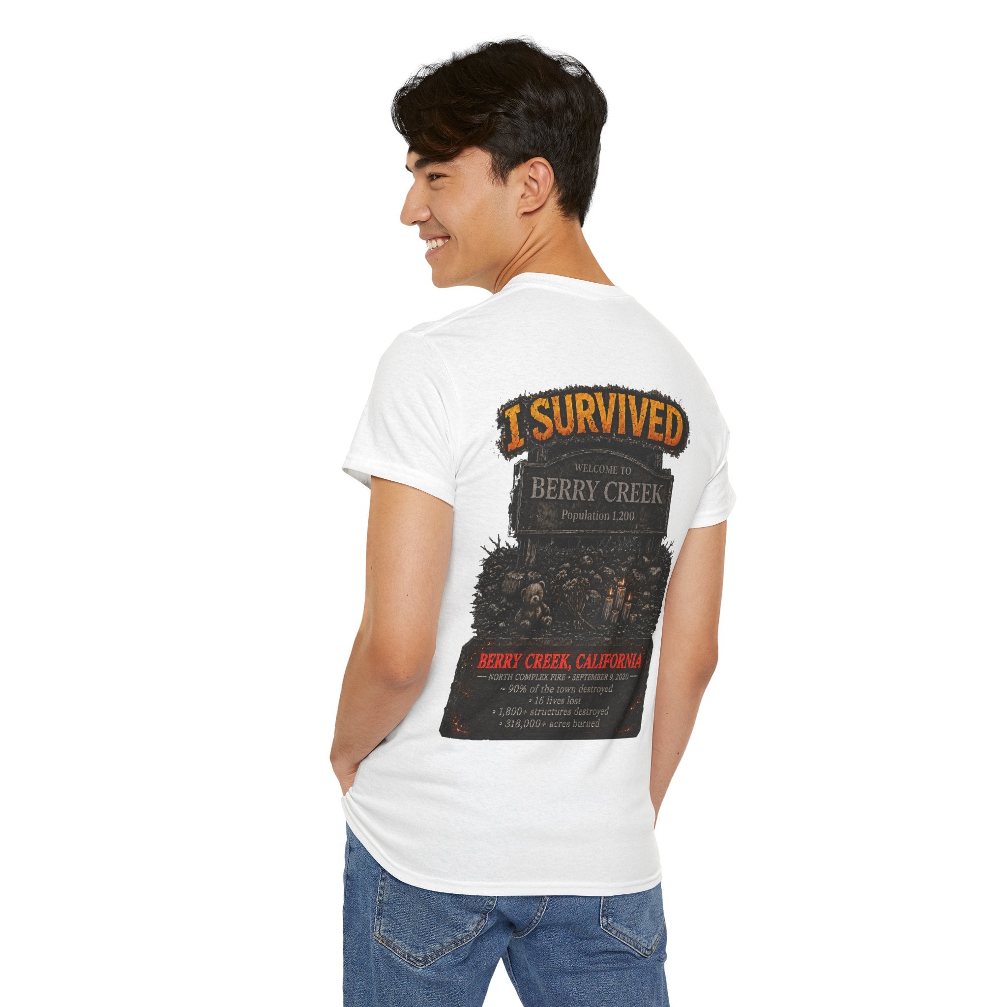 I Survived 2020 — Director's Cut S2:E1 "Berry Creek" | Wildfire Edition Memorial Unisex Heavy Cotton Tee