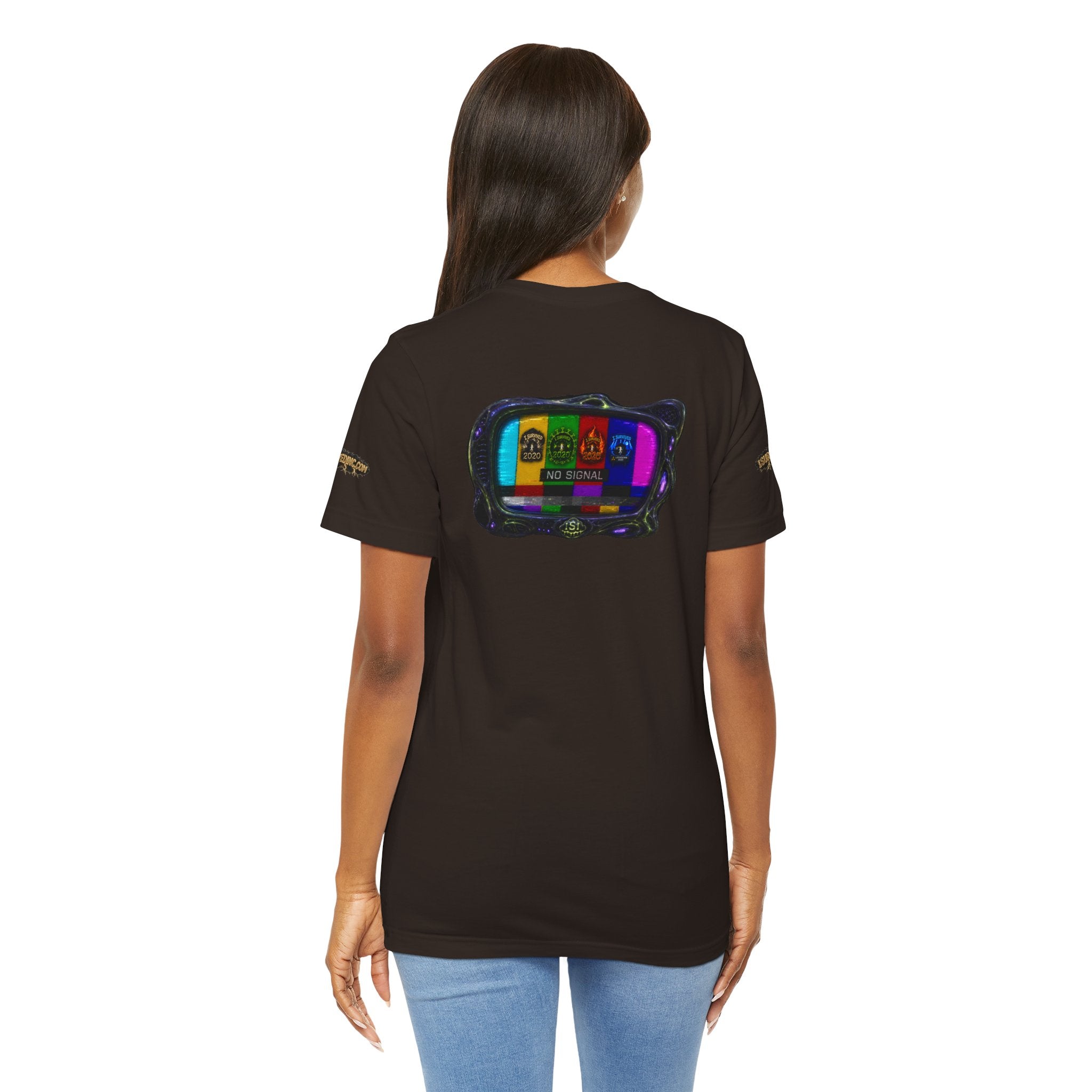 I Survived 2020 — "No Signal" Test Pattern Tee Alien Broadcast Finale Summer Premiere Unisex Jersey Short Sleeve Tee