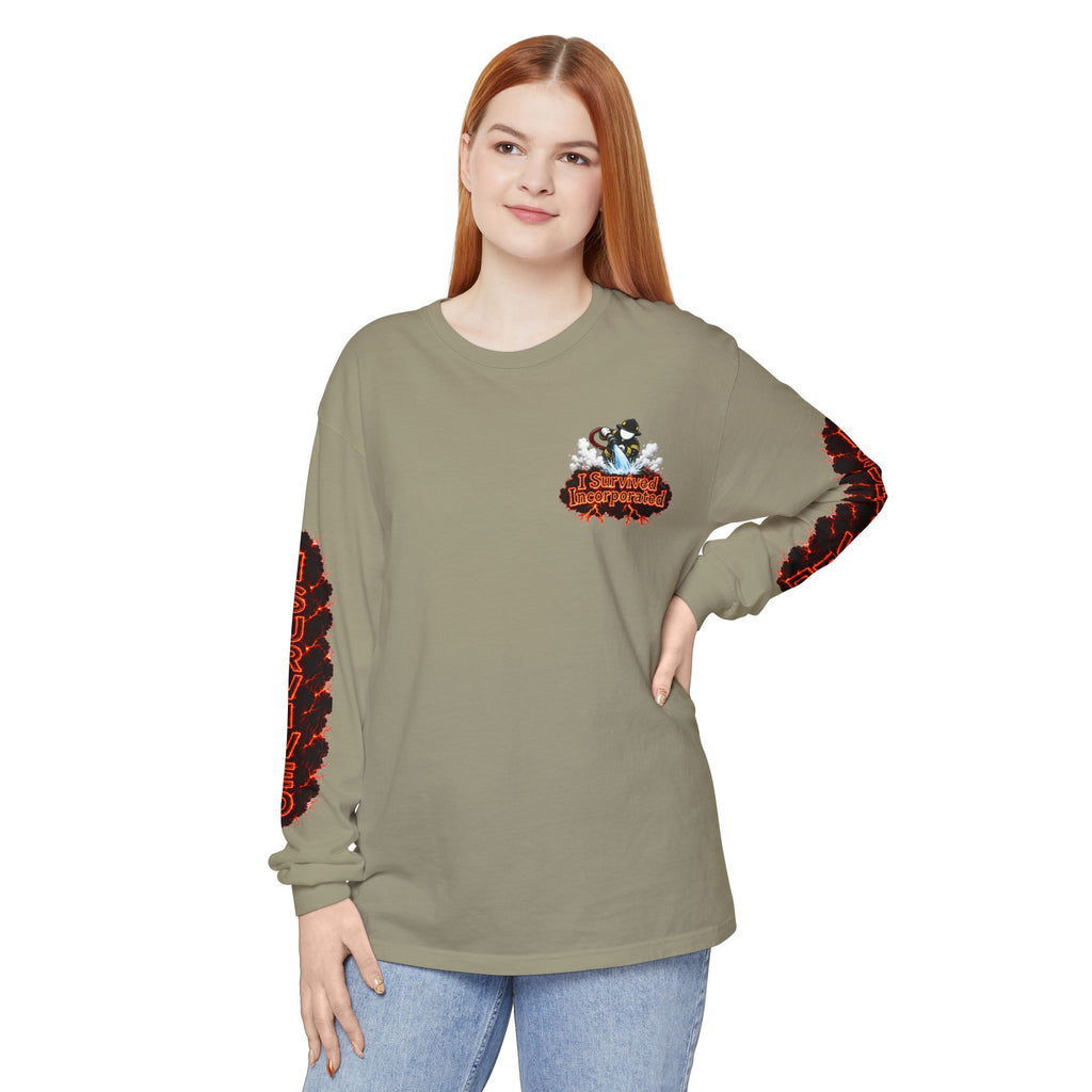 I Survived 2020 — "Please Stand By" Test Pattern Tee Special Edition Wildfire Signal Edition Summer Premiere Unisex Garment-Dyed Long Sleeve T-Shirt