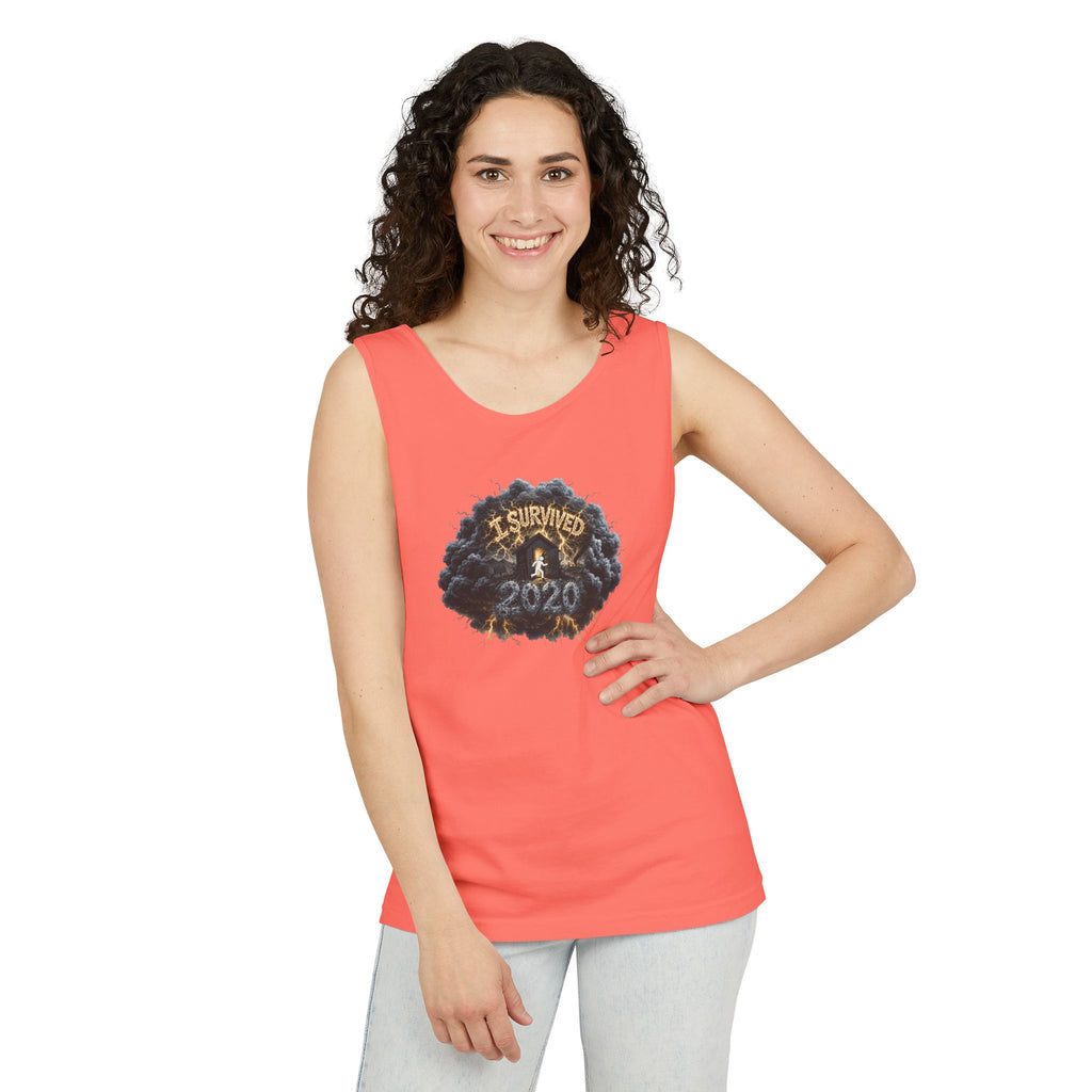 I Survived 2020 — Original PILOT Design: Director's Cut Unisex Garment-Dyed Tank Top