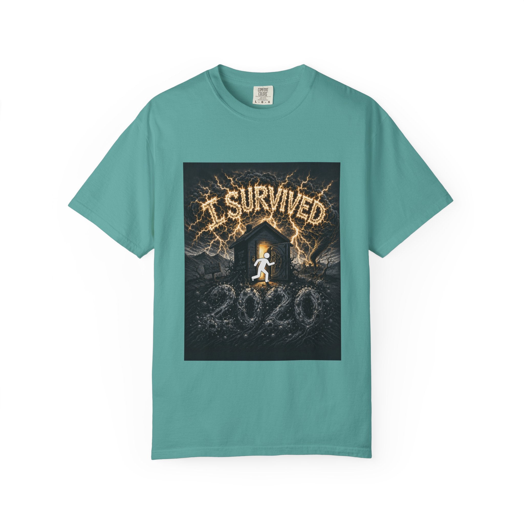 I Survived 2020 — Original Design Teaser Tee | Season 1 Premiere Drop Unisex Garment-Dyed T-shirt