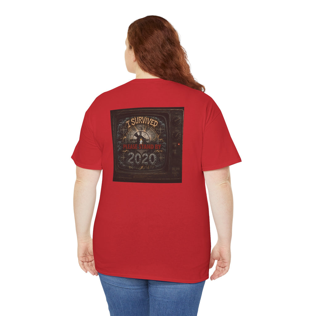 I Survived 2020 — "Please Stand By" Test Pattern Tee Summer Premier Unisex Heavy Cotton Tee