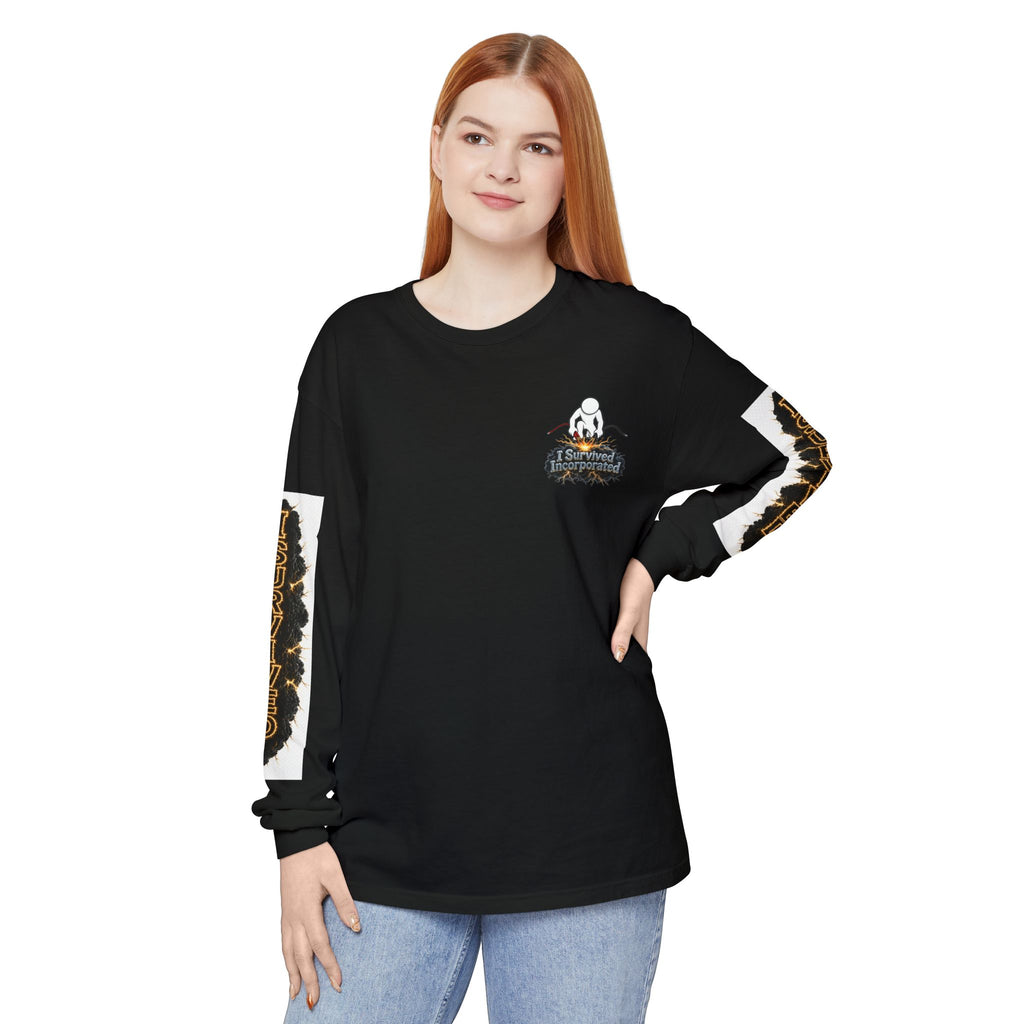I Survived 2020 — "Please Stand By" Test Pattern Tee Special Edition Summer Premier Unisex Garment-Dyed Long Sleeve T-Shirt