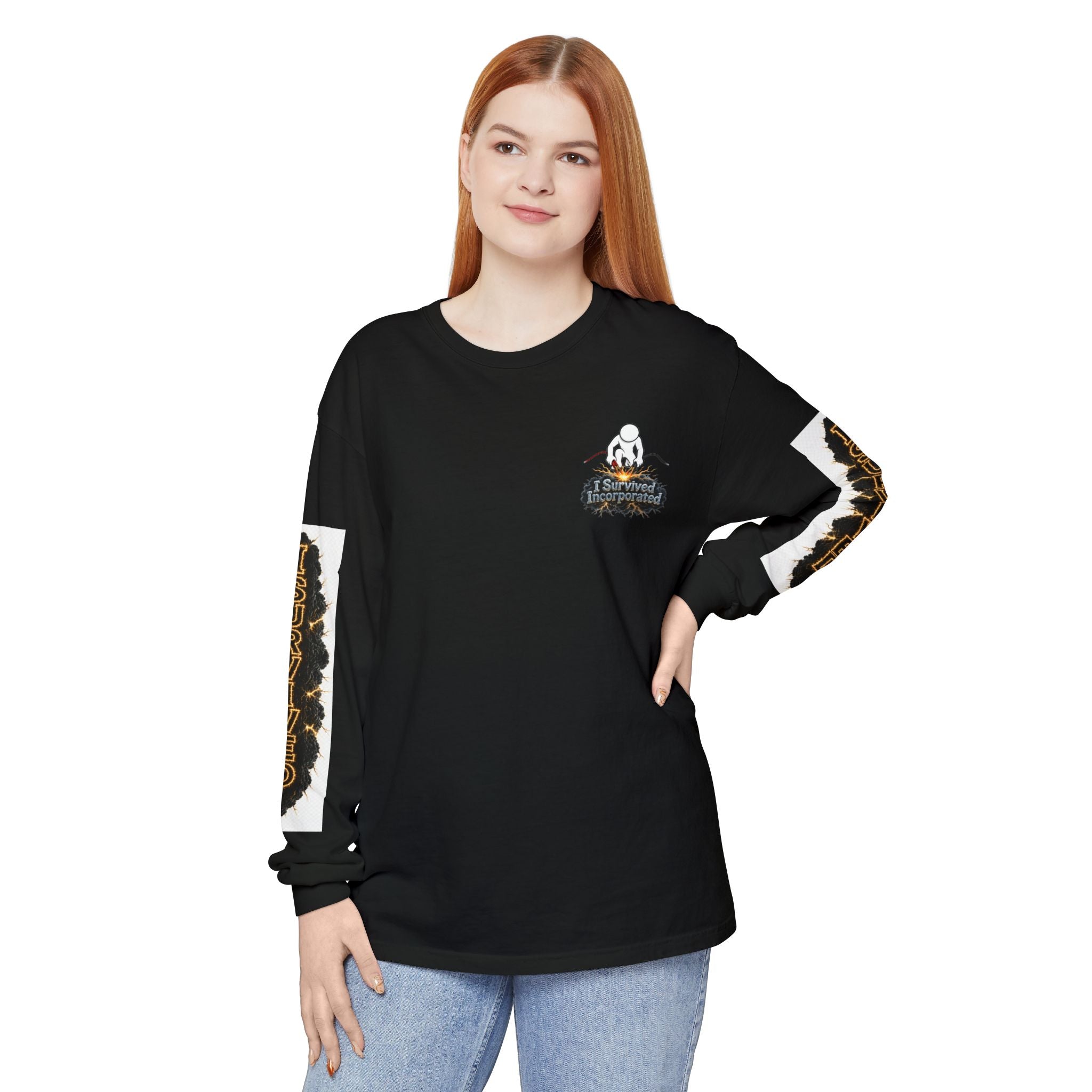 I Survived 2020 — "Please Stand By" Test Pattern Tee Special Edition Summer Premier Unisex Garment-Dyed Long Sleeve T-Shirt
