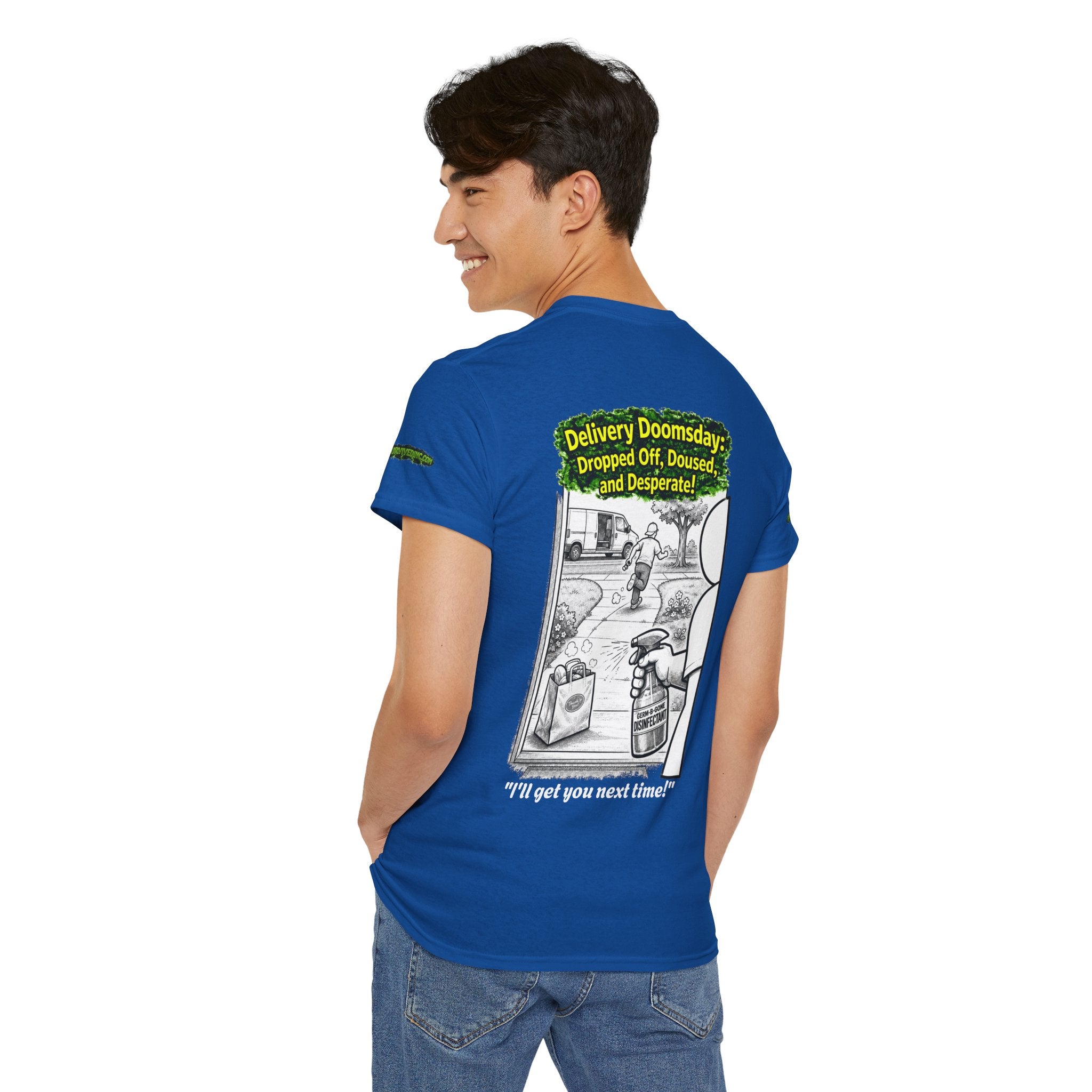 Sobreviví al 2020 — T1:E5 "El día del juicio final de las entregas" | Camiseta unisex de algodón pesado (Edición Pandemia) (EDICIÓN ESPECIAL)