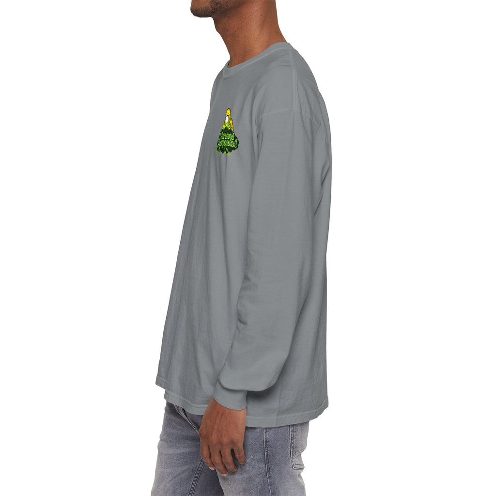 I Survived 2020 — "Please Stand By" Test Pattern Toxic Signal Tee Summer Premiere Unisex Garment-Dyed Long Sleeve T-Shirt