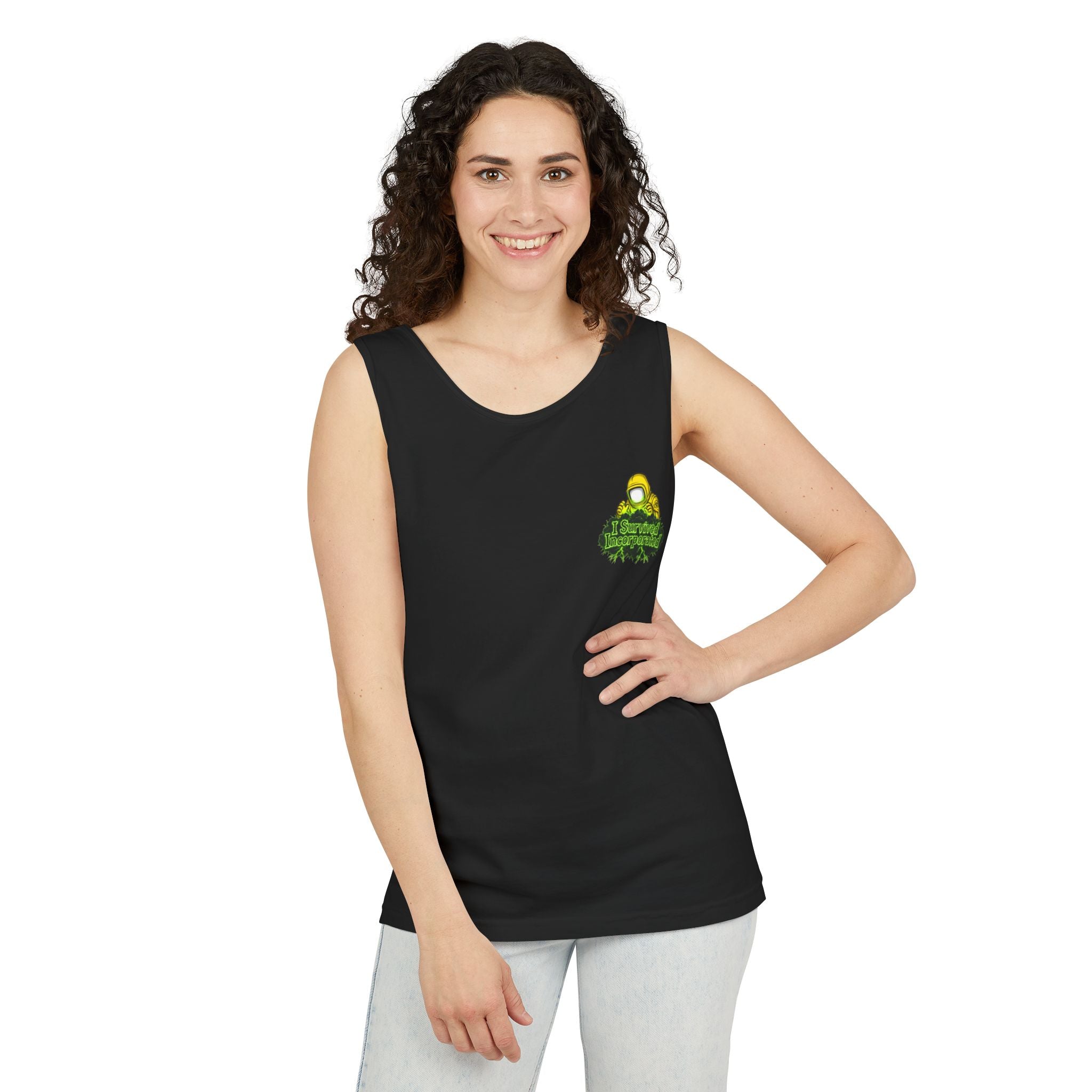 I Survived 2020 — "Please Stand By" Test Pattern Toxic Signal Tee Summer Premiere Unisex Garment-Dyed Tank Top