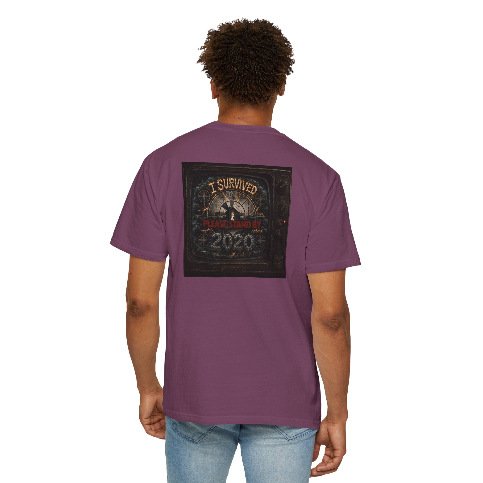 I Survived 2020 — "Please Stand By" Test Pattern Tee Summer Premier Unisex Garment-Dyed T-shirt