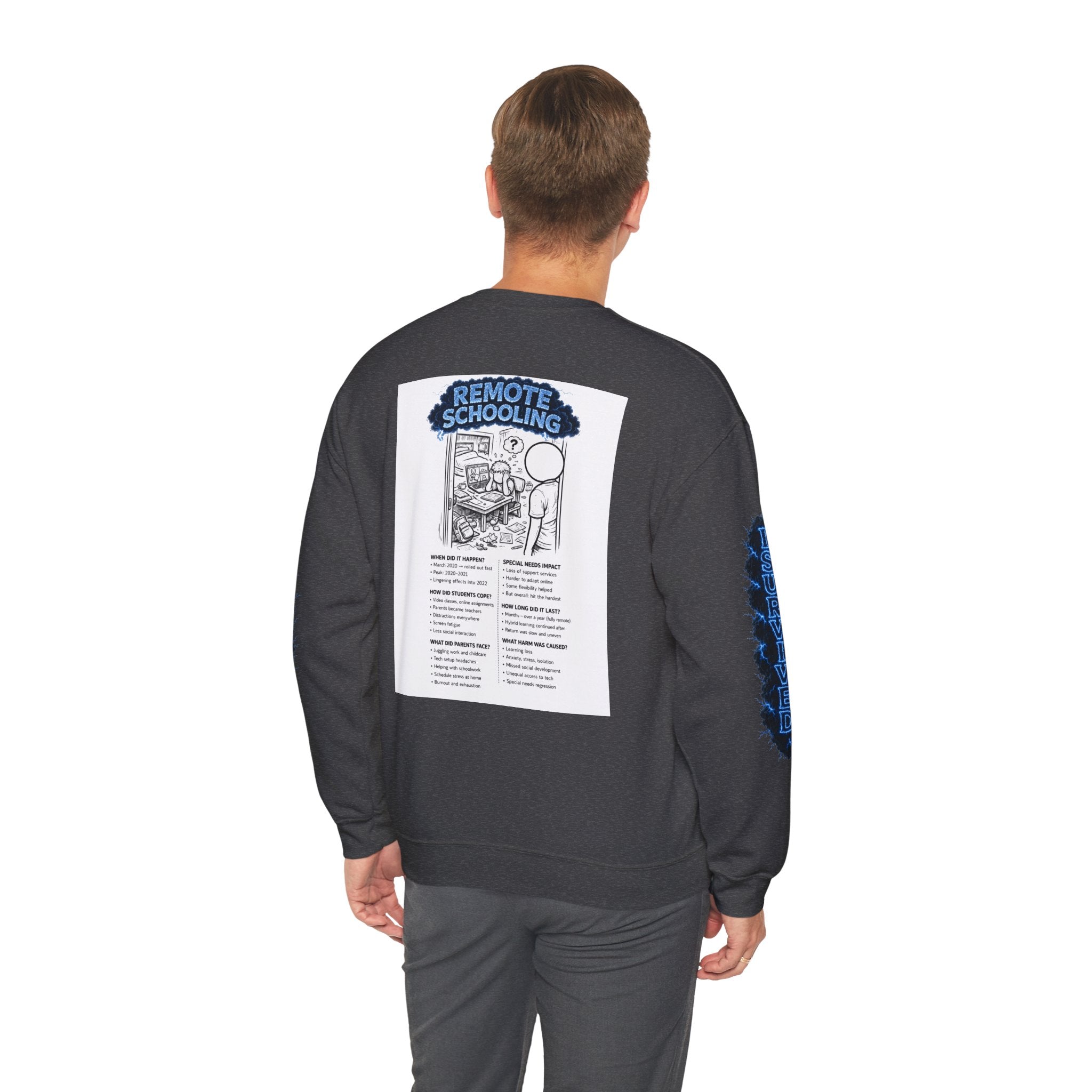 I Survived 2020 — Director's Cut S3:E3 "Remote Schooling" | Lockdown Edition Documentary Unisex Heavy Blend™ Crewneck Sweatshirt
