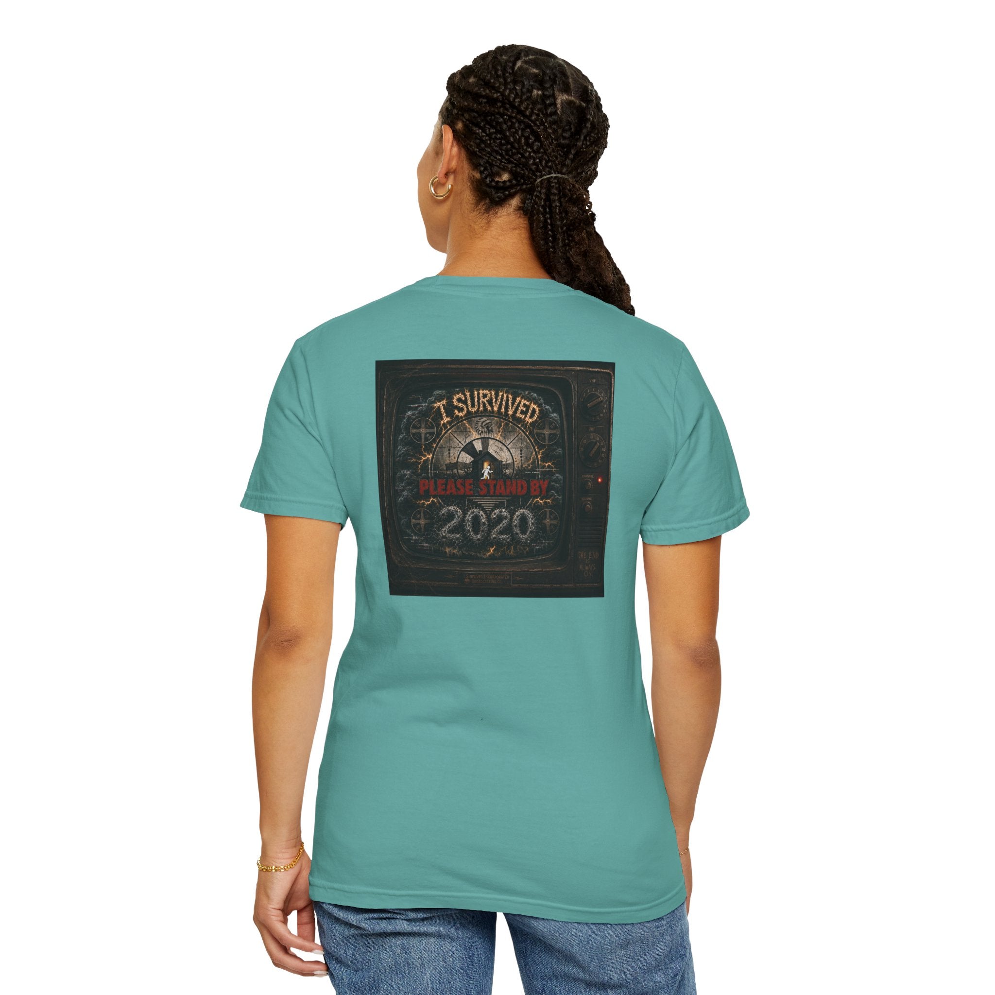 I Survived 2020 — "Please Stand By" Test Pattern Tee Summer Premier Unisex Garment-Dyed T-shirt