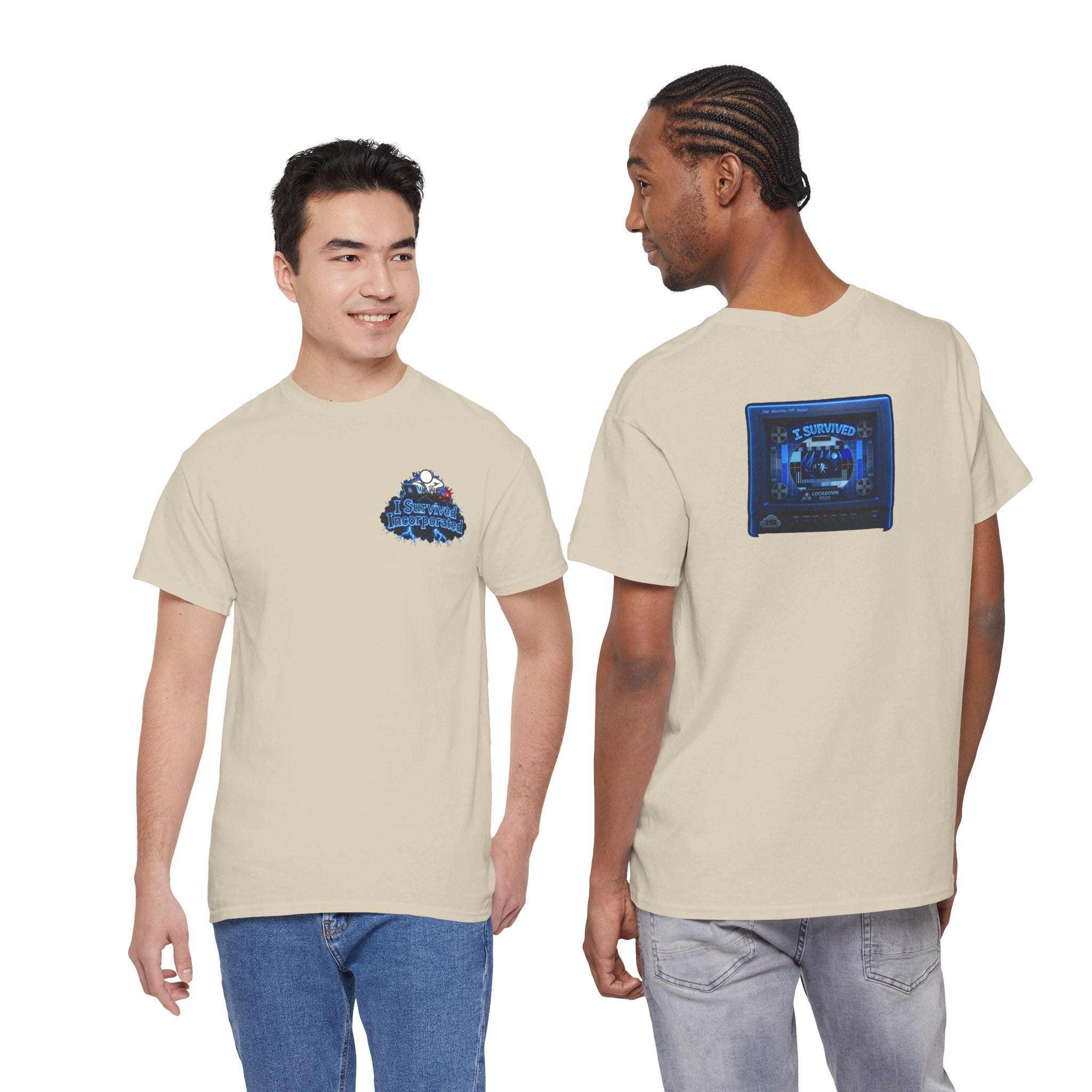 I Survived 2020 — "Please Stand By" Test Pattern Tee Lockdown Surveillance Edition Summer Exclusive Unisex Heavy Cotton Tee