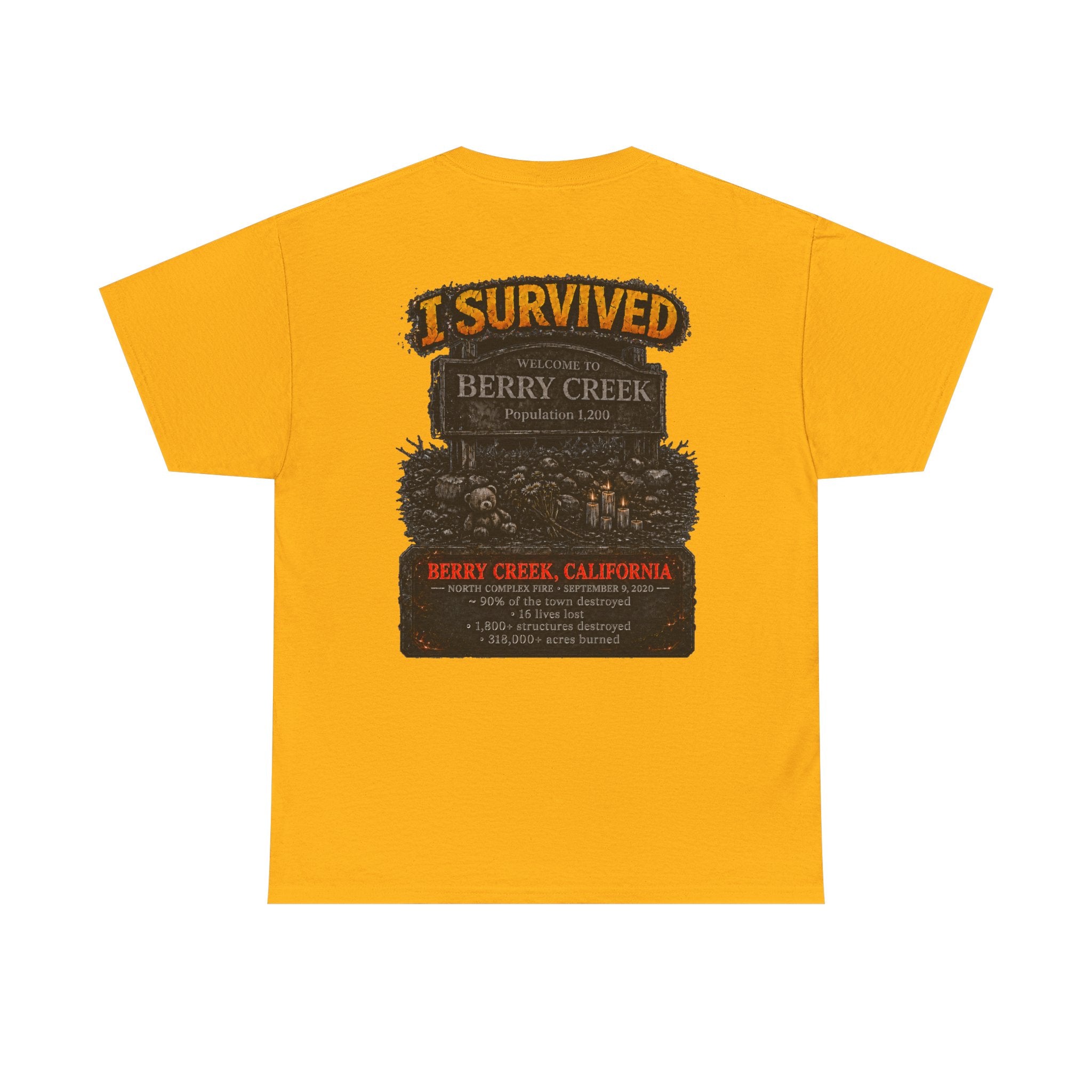 I Survived 2020 — WILDFIRES S2:E1: "Berry Creek" Memorial Unisex Heavy Cotton Tee
