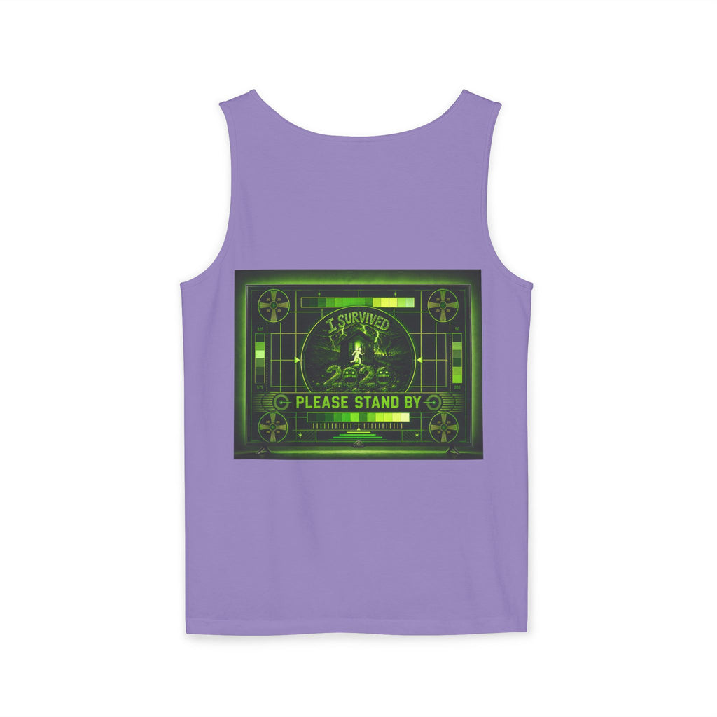I Survived 2020 — "Please Stand By" Test Pattern Toxic Signal Tee Summer Premiere Unisex Garment-Dyed Tank Top