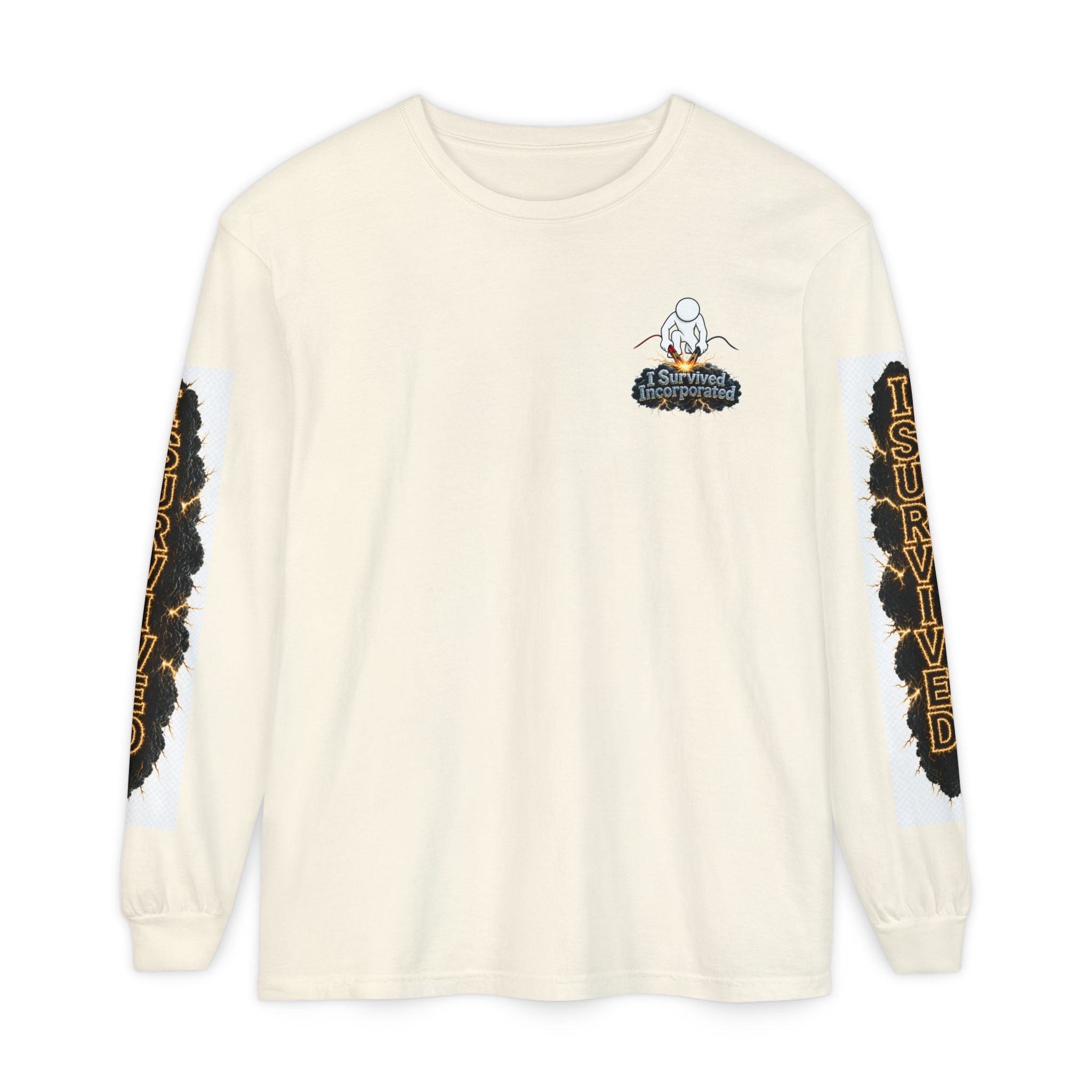 I Survived 2020 — "Please Stand By" Test Pattern Tee Special Edition Summer Premier Unisex Garment-Dyed Long Sleeve T-Shirt