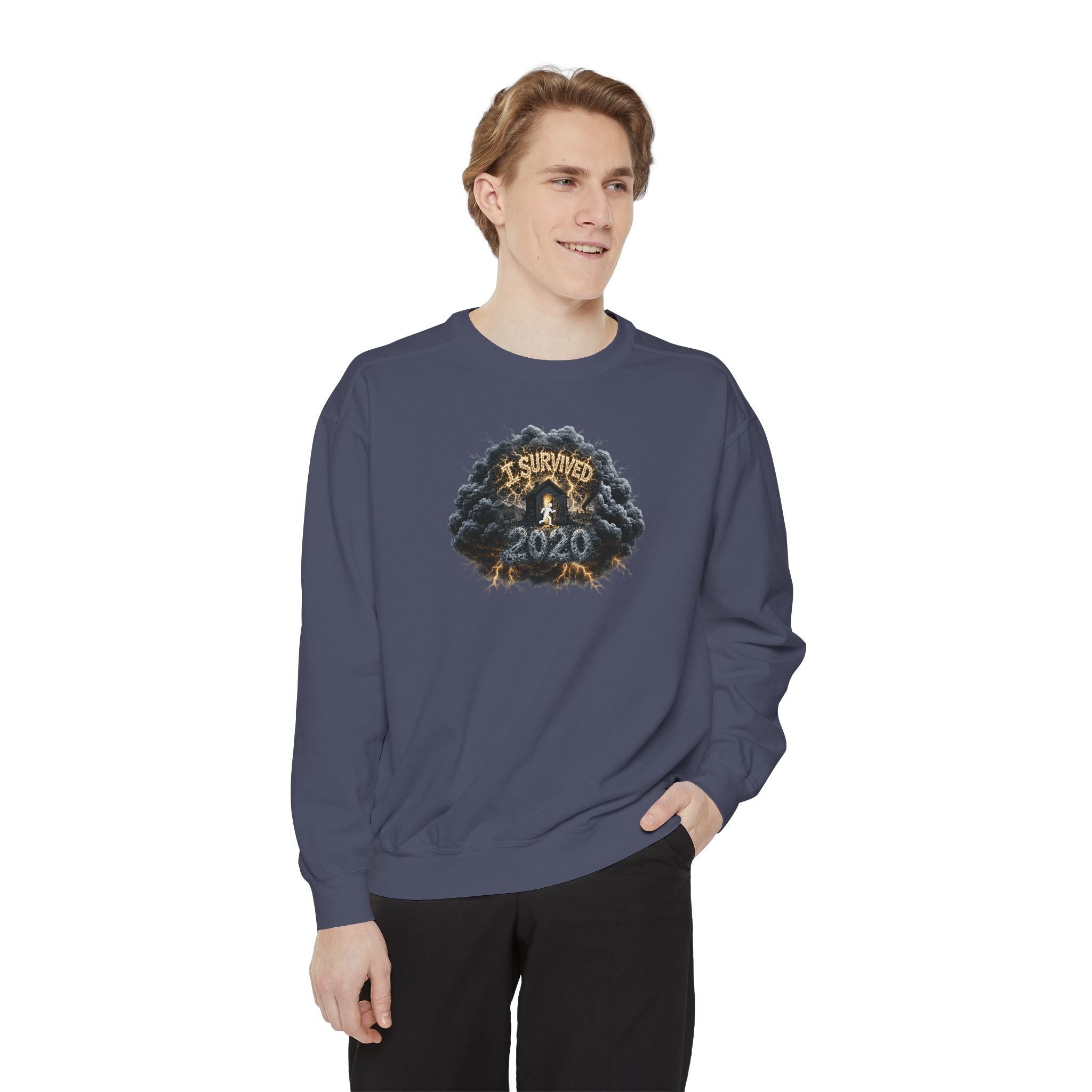 I Survived 2020 — Original PILOT Design: Director's Cut Unisex Garment-Dyed Sweatshirt