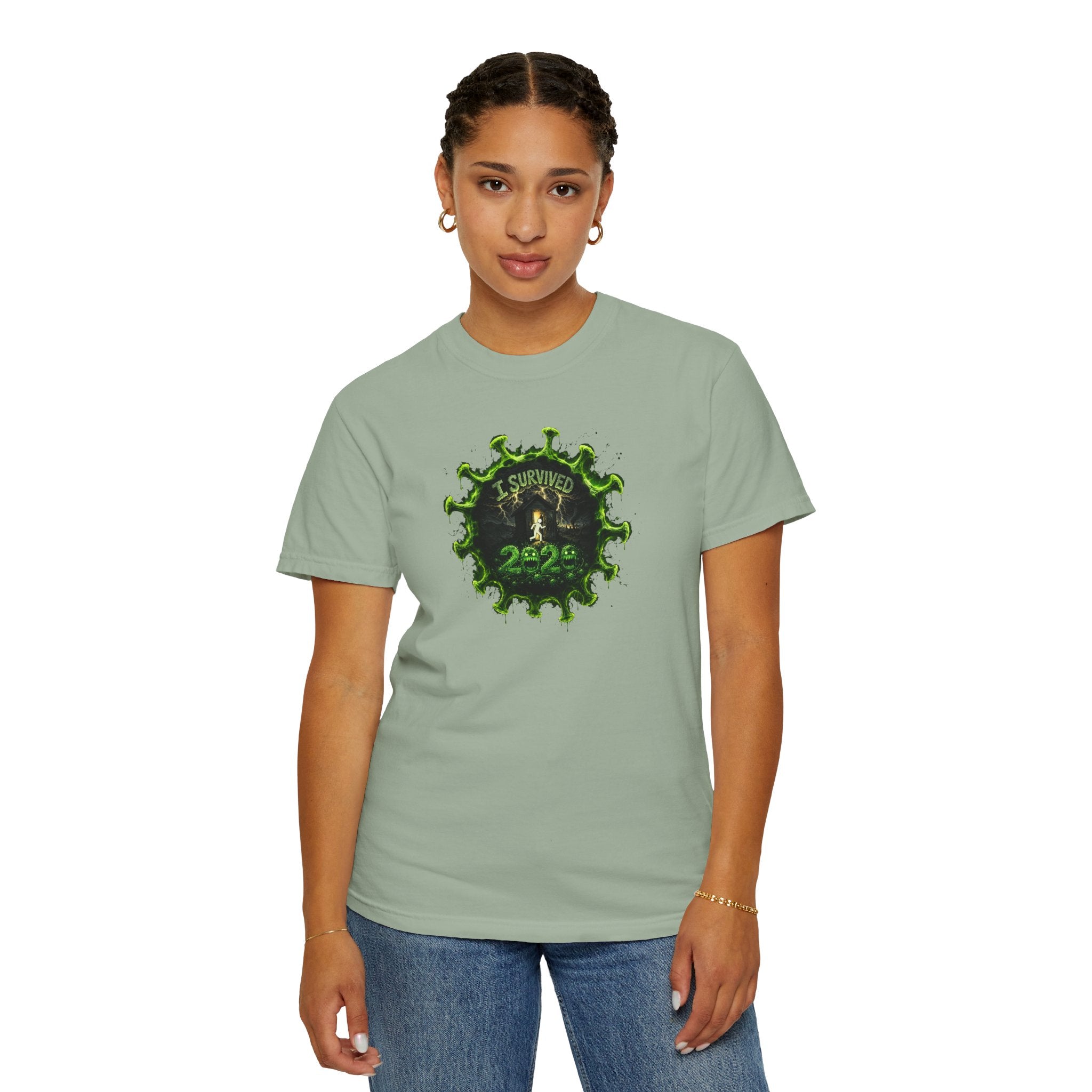 I Survived 2020 —  PANDEMIC S1:E1: Director's Cut "COVID-19: The Coronavirus" Unisex Garment-Dyed T-shirt