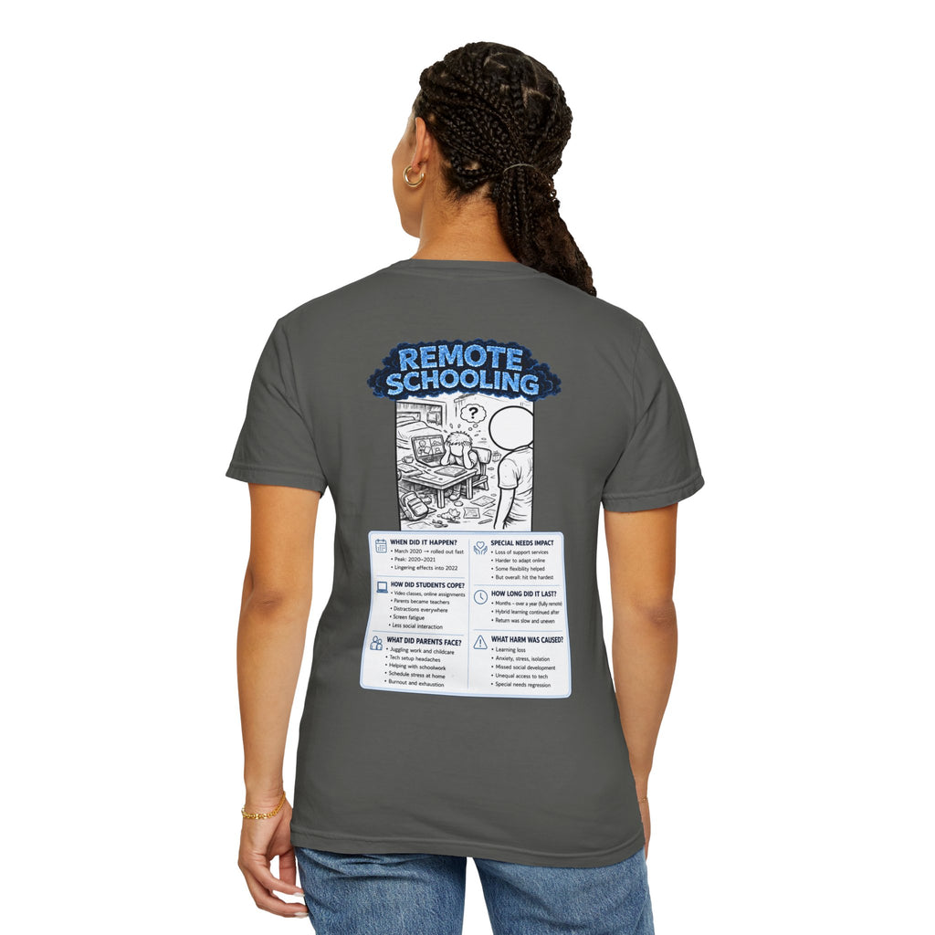 I Survived 2020 —  LOCKDOWN S3:E3: Director's Cut "Remote Schooling" Unisex Garment-Dyed T-shirt