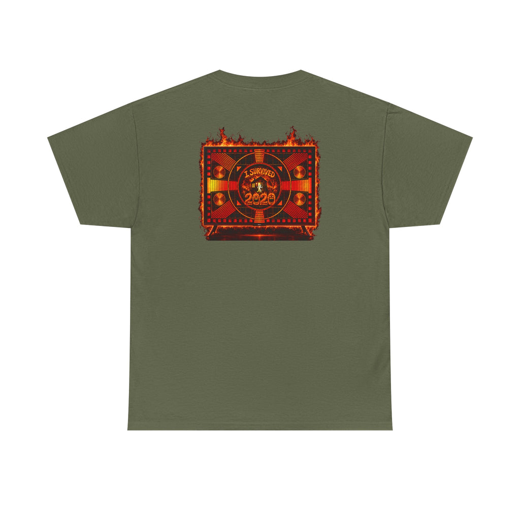 I Survived 2020 — "Please Stand By" Test Pattern Tee Wildfire Signal Edition Summer Premiere Unisex Heavy Cotton Tee