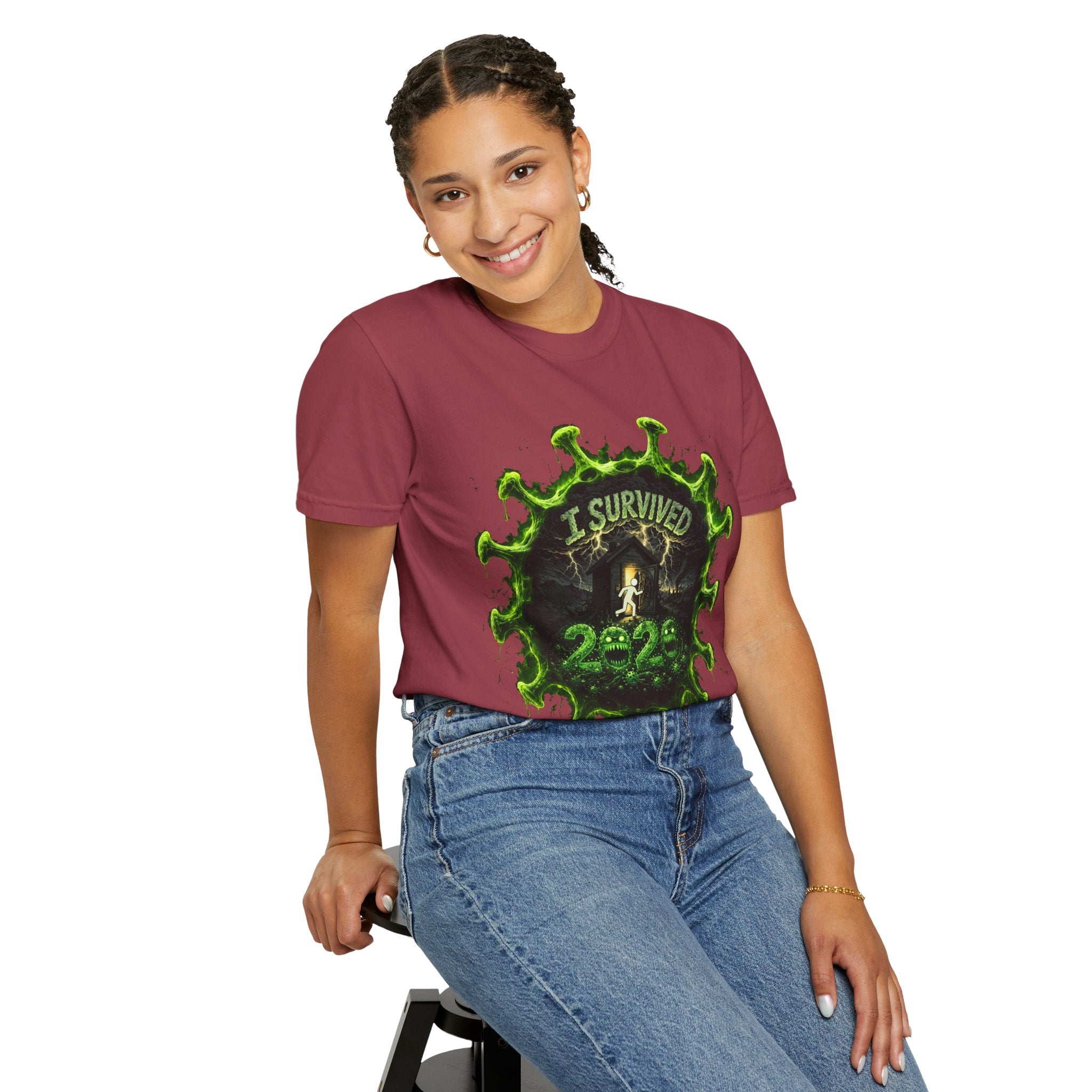 I Survived 2020 — Director's Cut S1:E4 "Mask Madness Mayhem Moment" | Pandemic Edition Unisex Garment-Dyed T-shirt