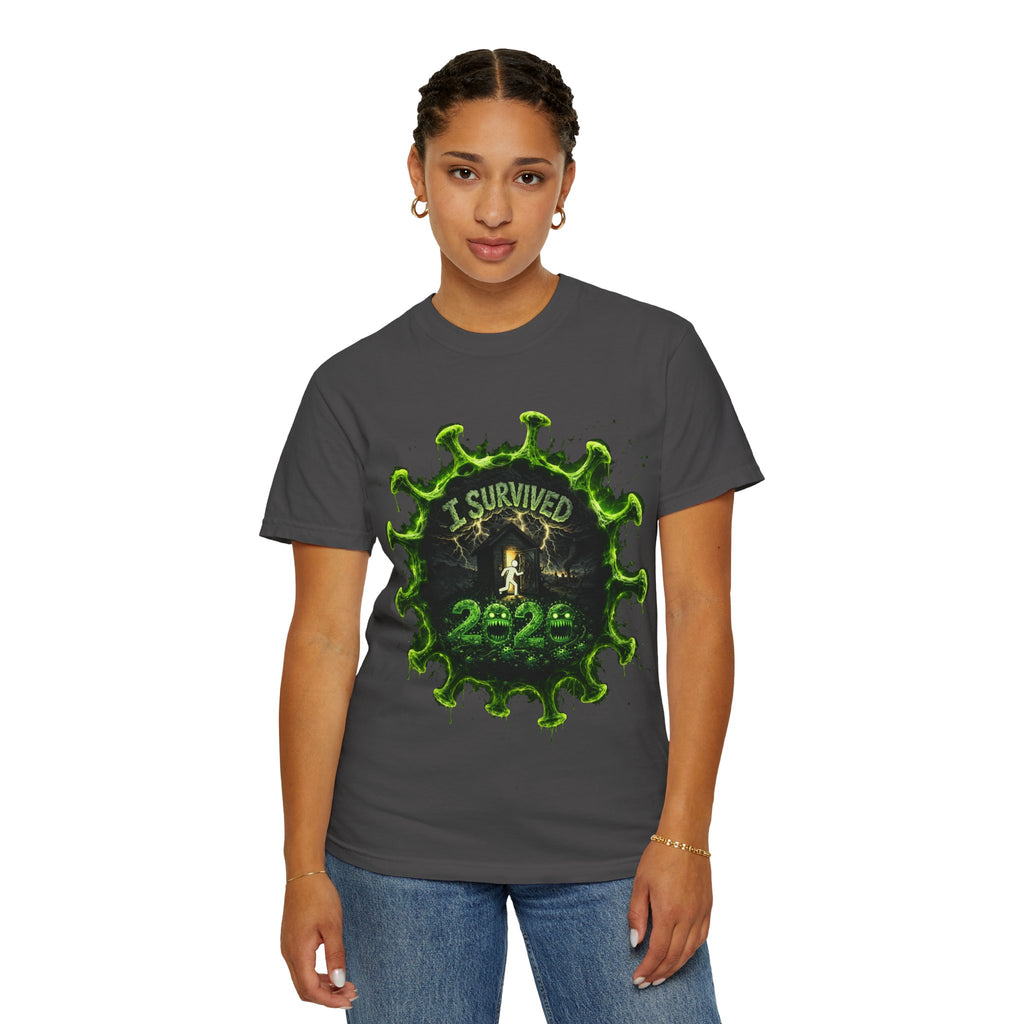 I Survived 2020 — Director's Cut S1:E4 "Mask Madness Mayhem Moment" | Pandemic Edition Unisex Garment-Dyed T-shirt