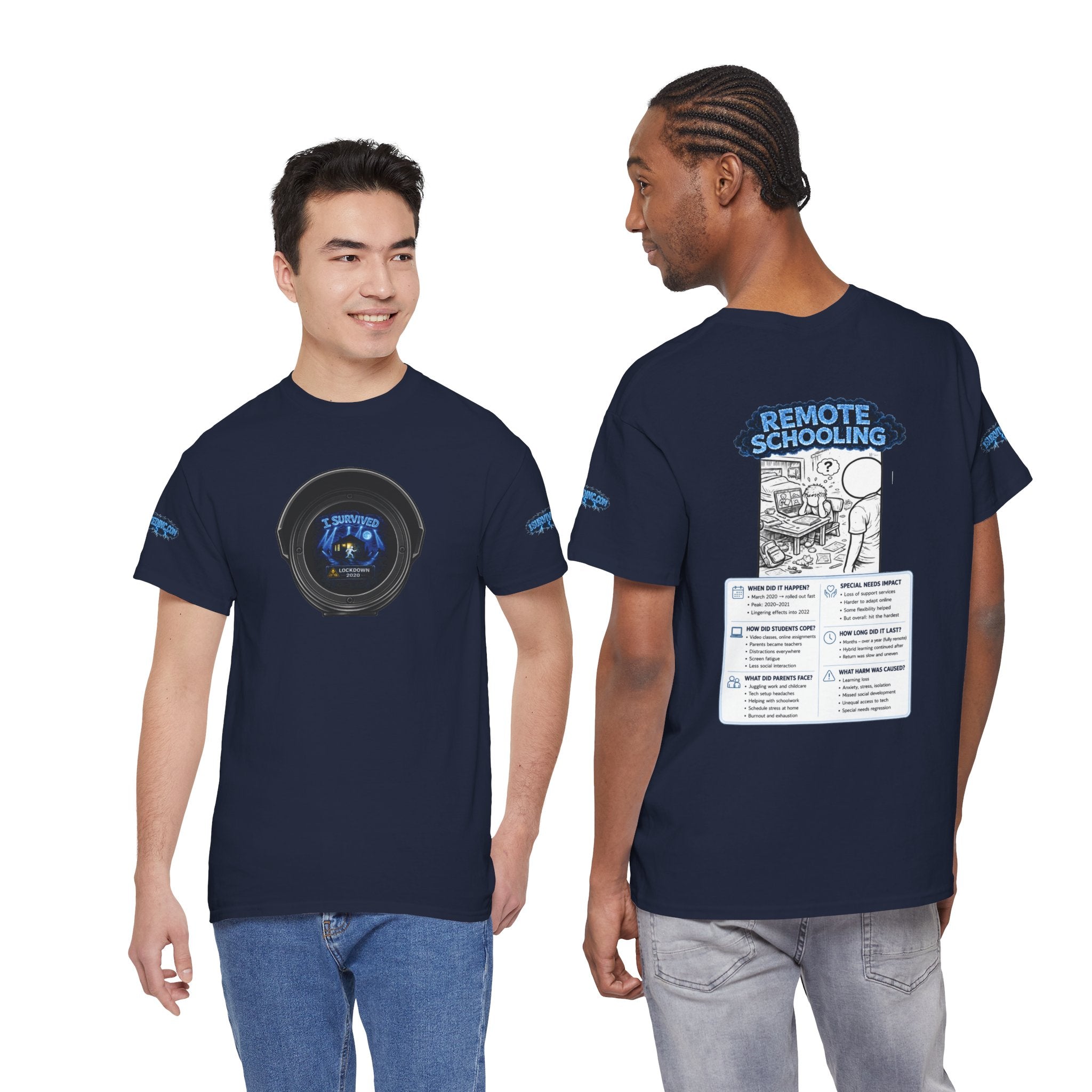 I Survived 2020 — LOCKDOWN S3:E3: Director's Cut Special Edition "Remote Schooling" Unisex Heavy Cotton Tee