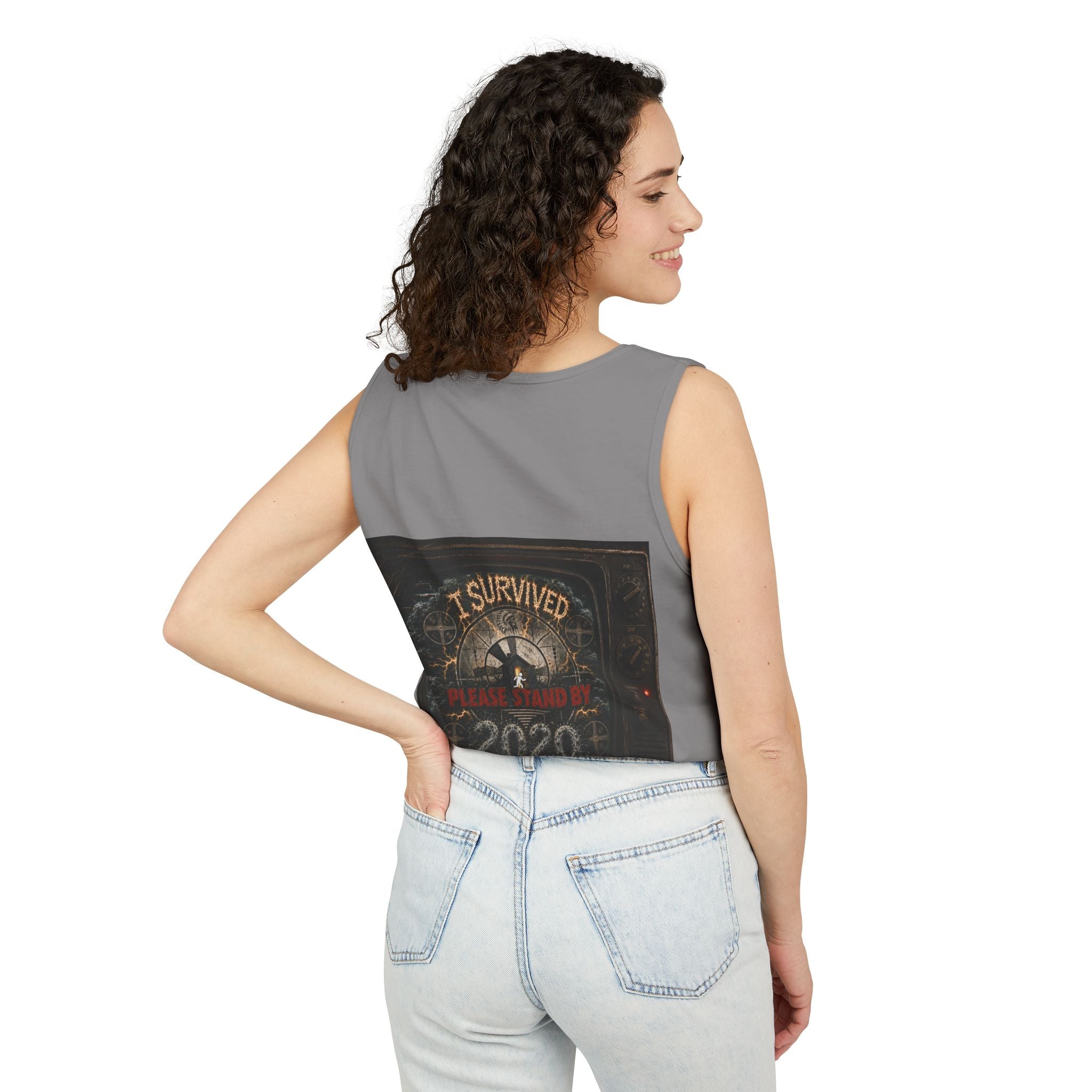 I Survived 2020 — "Please Stand By" Test Pattern Tee Summer Premier  Unisex Garment-Dyed Tank Top