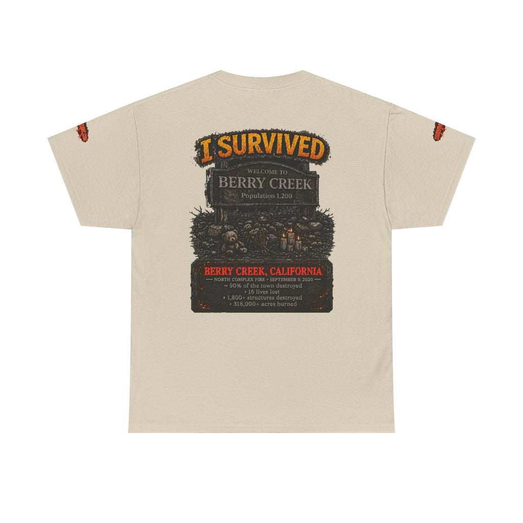 I Survived 2020 — Director's Cut S2:E1 "Berry Creek" | Wildfire Edition Memorial Unisex Heavy Cotton Tee (SPECIAL EDITION)