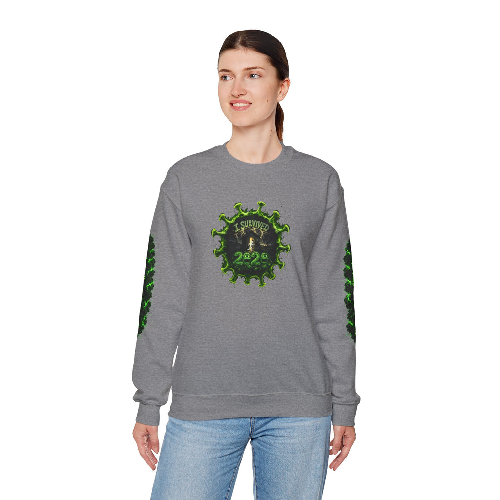 I Survived 2020 — PANDEMIC S1:E3: Director's Cut "The Jab!" Unisex Heavy Blend™ Crewneck Sweatshirt